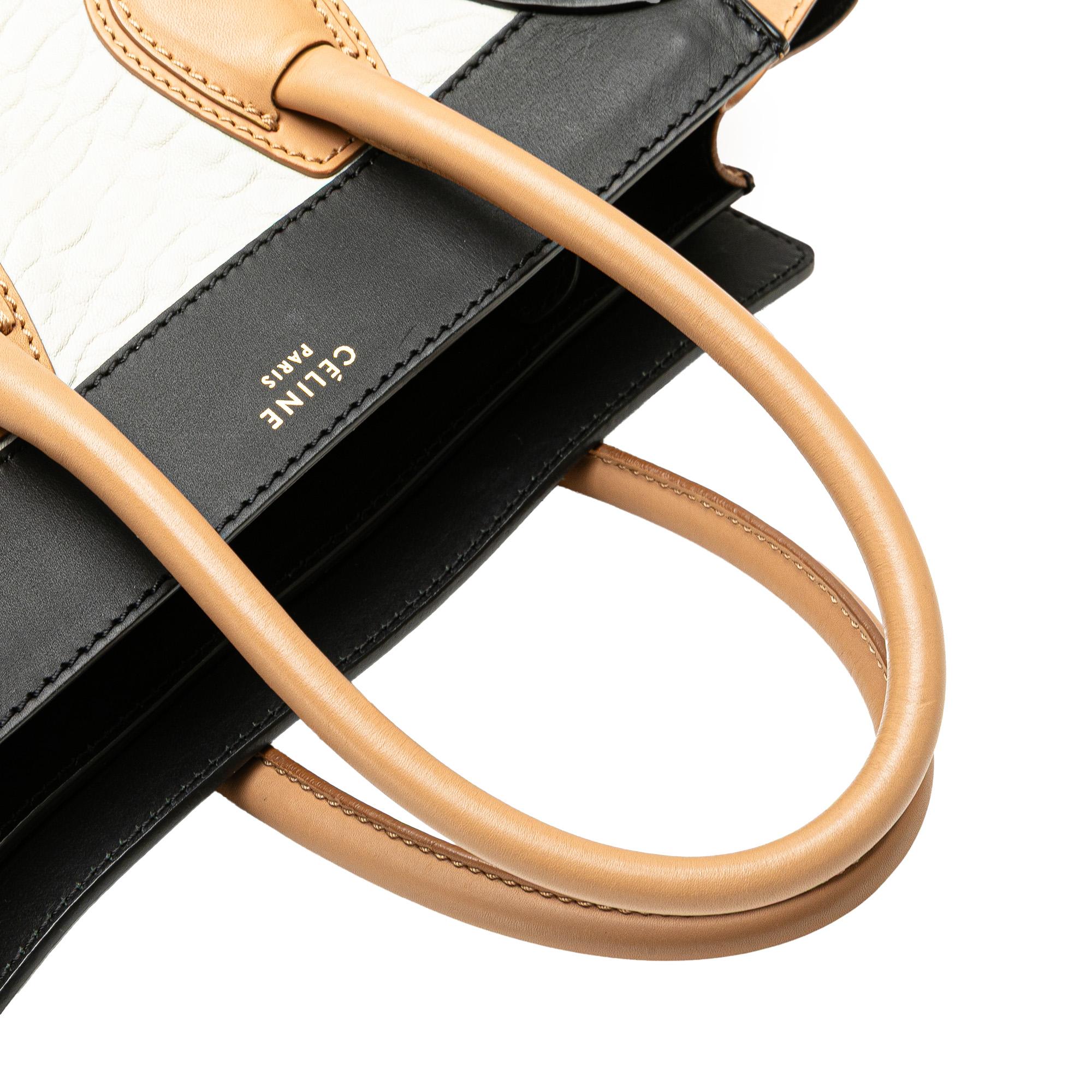 Celine Mini Tricolor Leather Luggage Tote