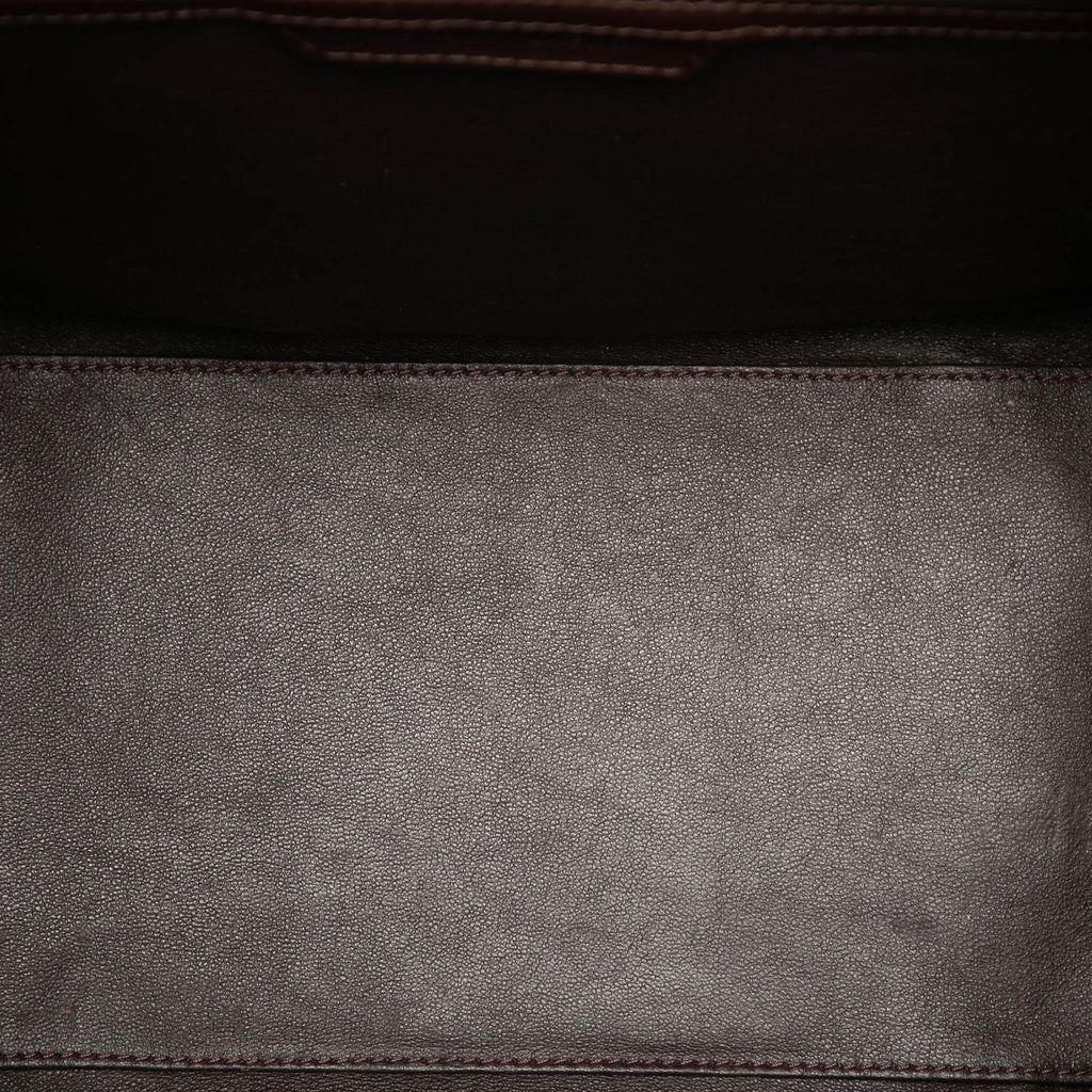 Celine Mini Tricolor Linen and Leather Luggage Tote