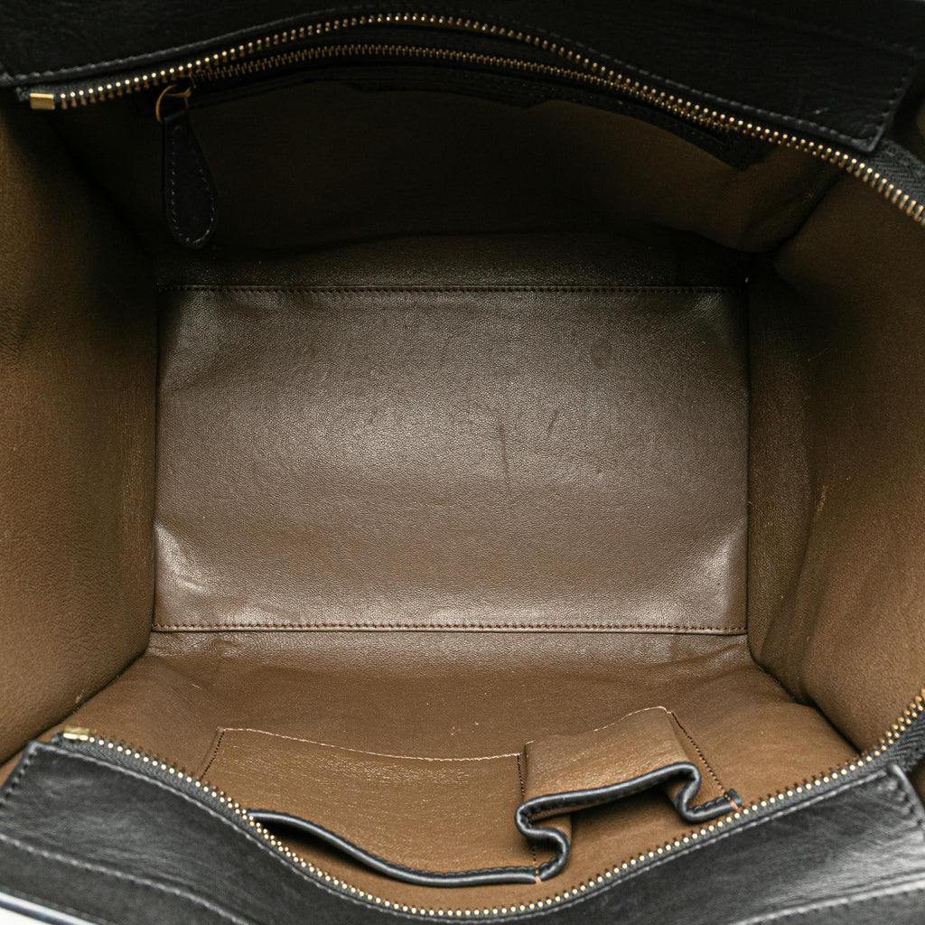 Celine Mini Tricolor Nubuck and Smooth Calfskin Luggage Tote