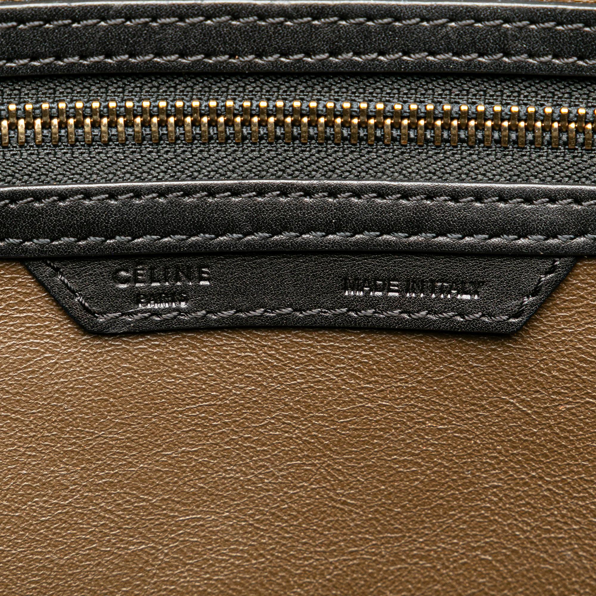 Celine Mini Tricolor Nubuck and Smooth Calfskin Luggage Tote