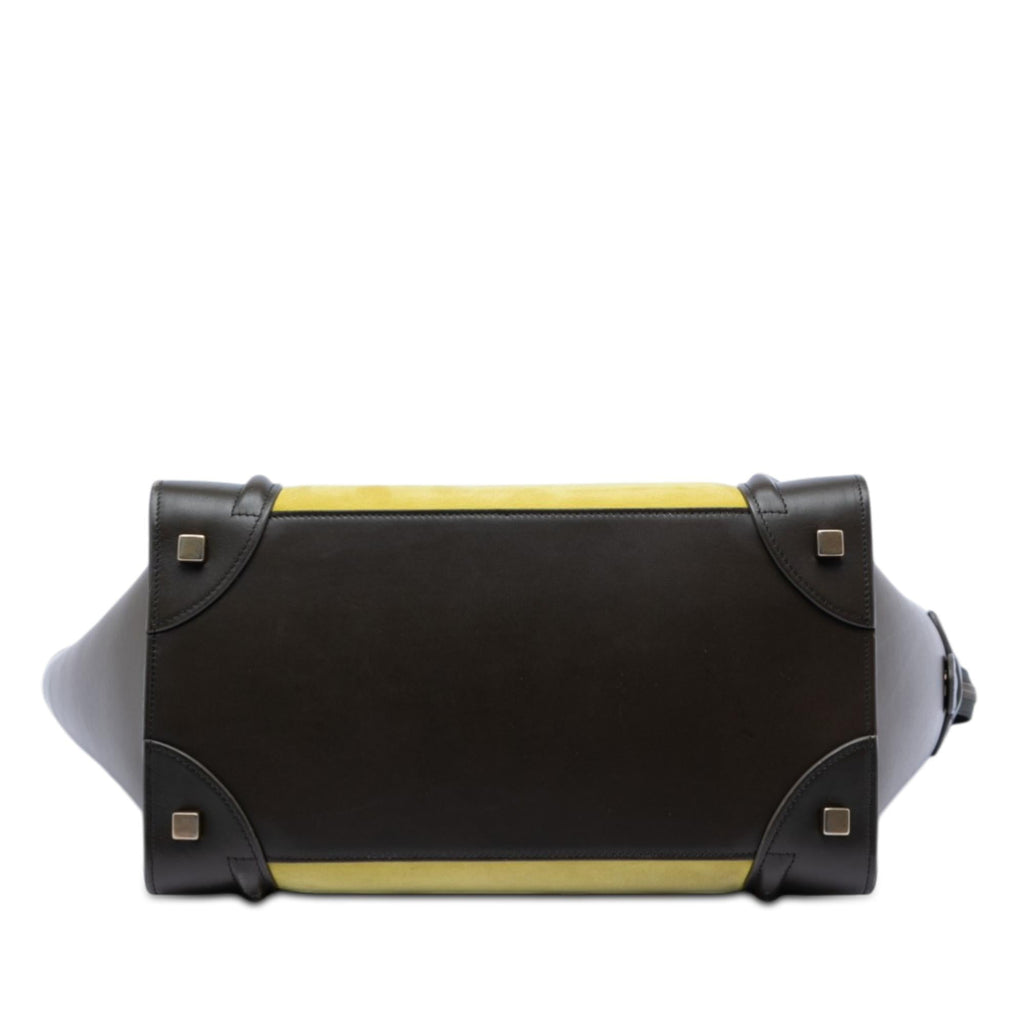 Celine Mini Tricolor Nubuck and Smooth Calfskin Luggage Tote