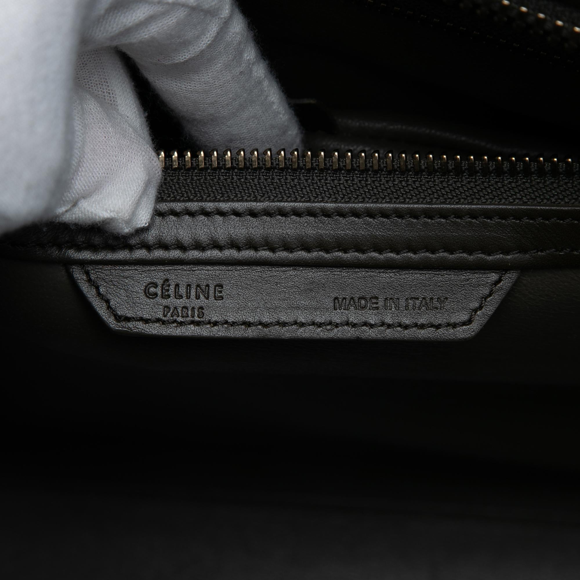 Celine Mini Tricolor Nubuck and Smooth Calfskin Luggage Tote
