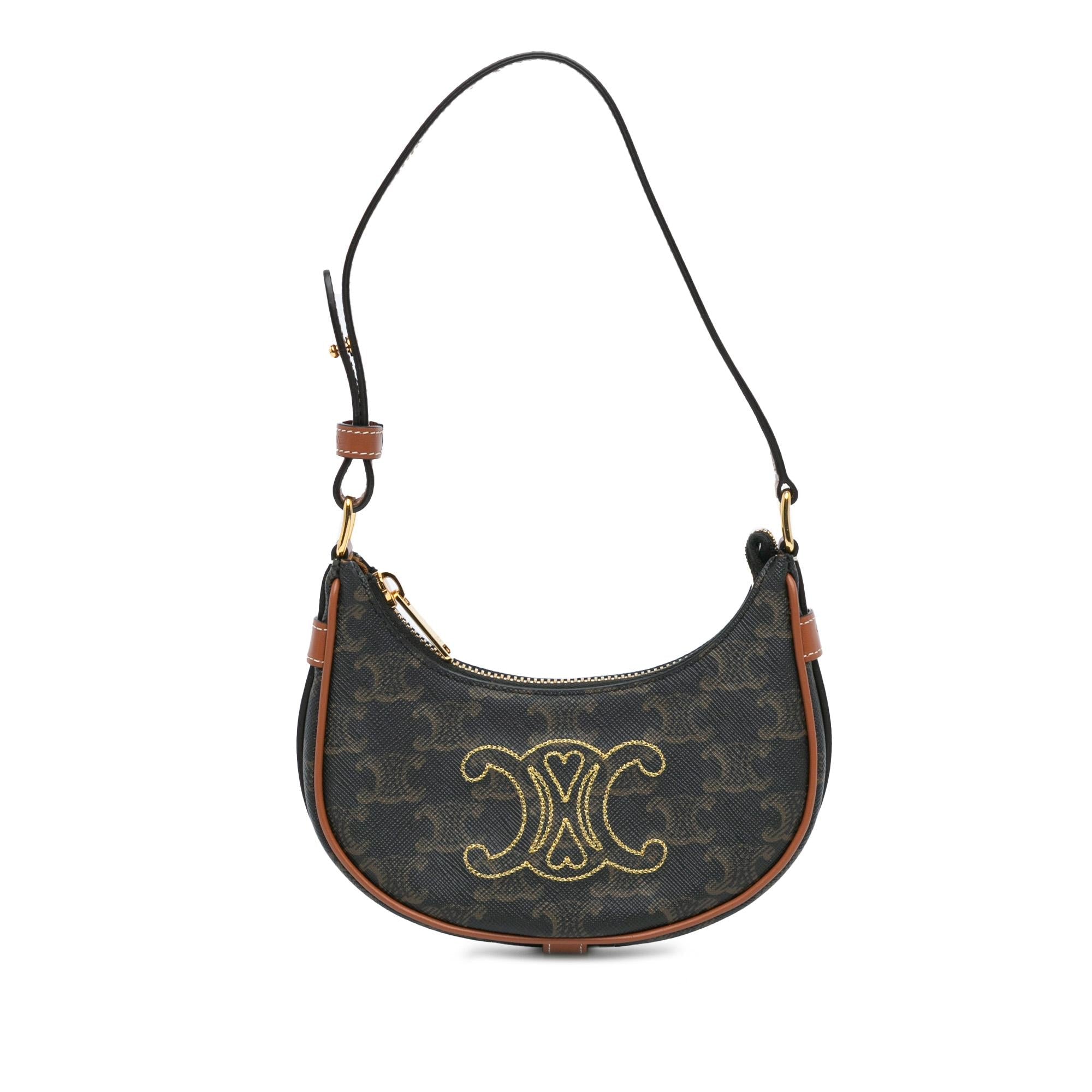 Celine Mini Triomphe Coated Canvas Ava Shoulder Bag