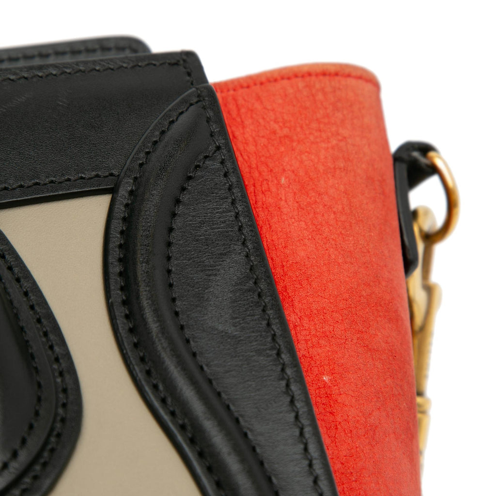 Celine Nano Luggage Tricolor Tote (SHG-J9MWsq)