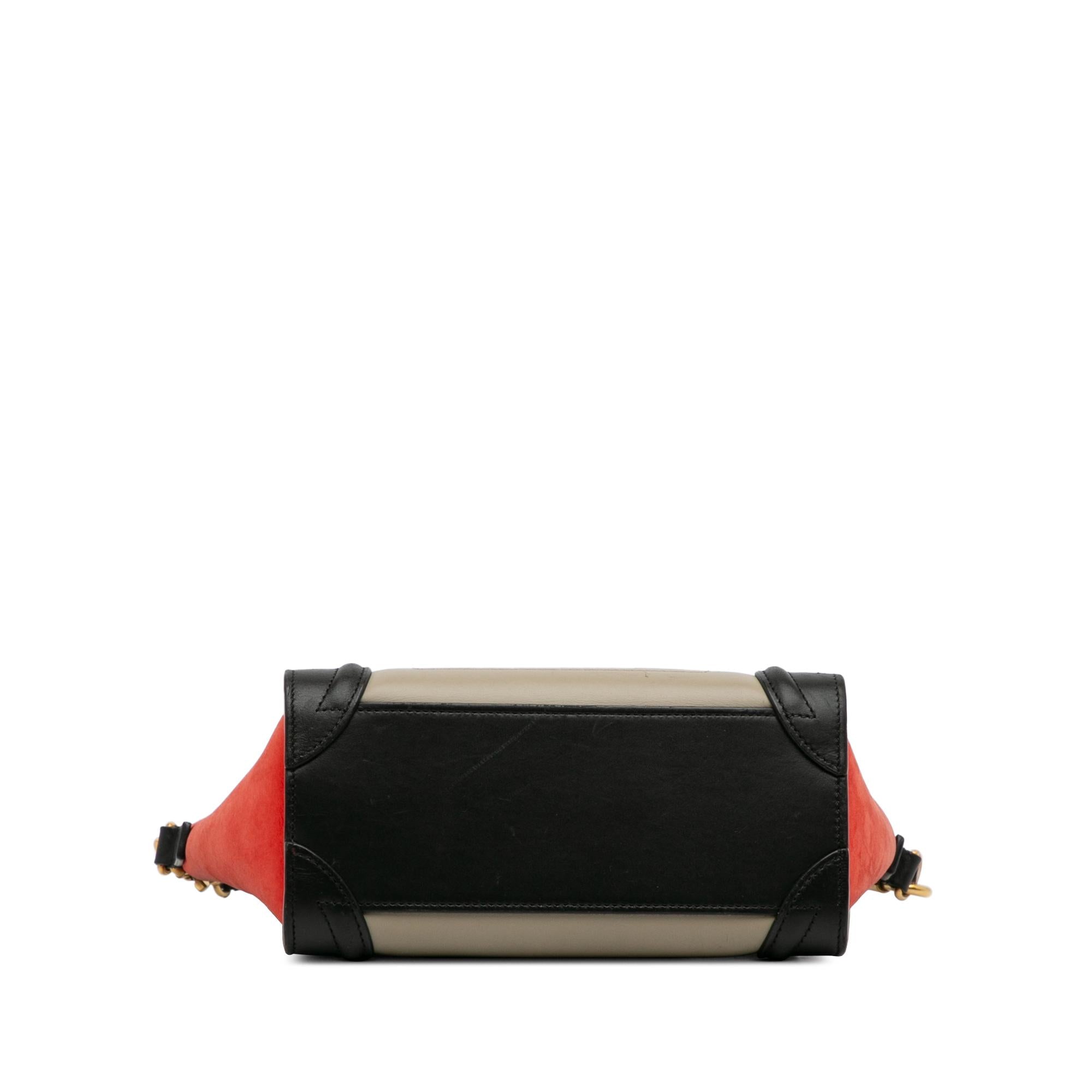 Celine Nano Luggage Tricolor Tote (SHG-J9MWsq)