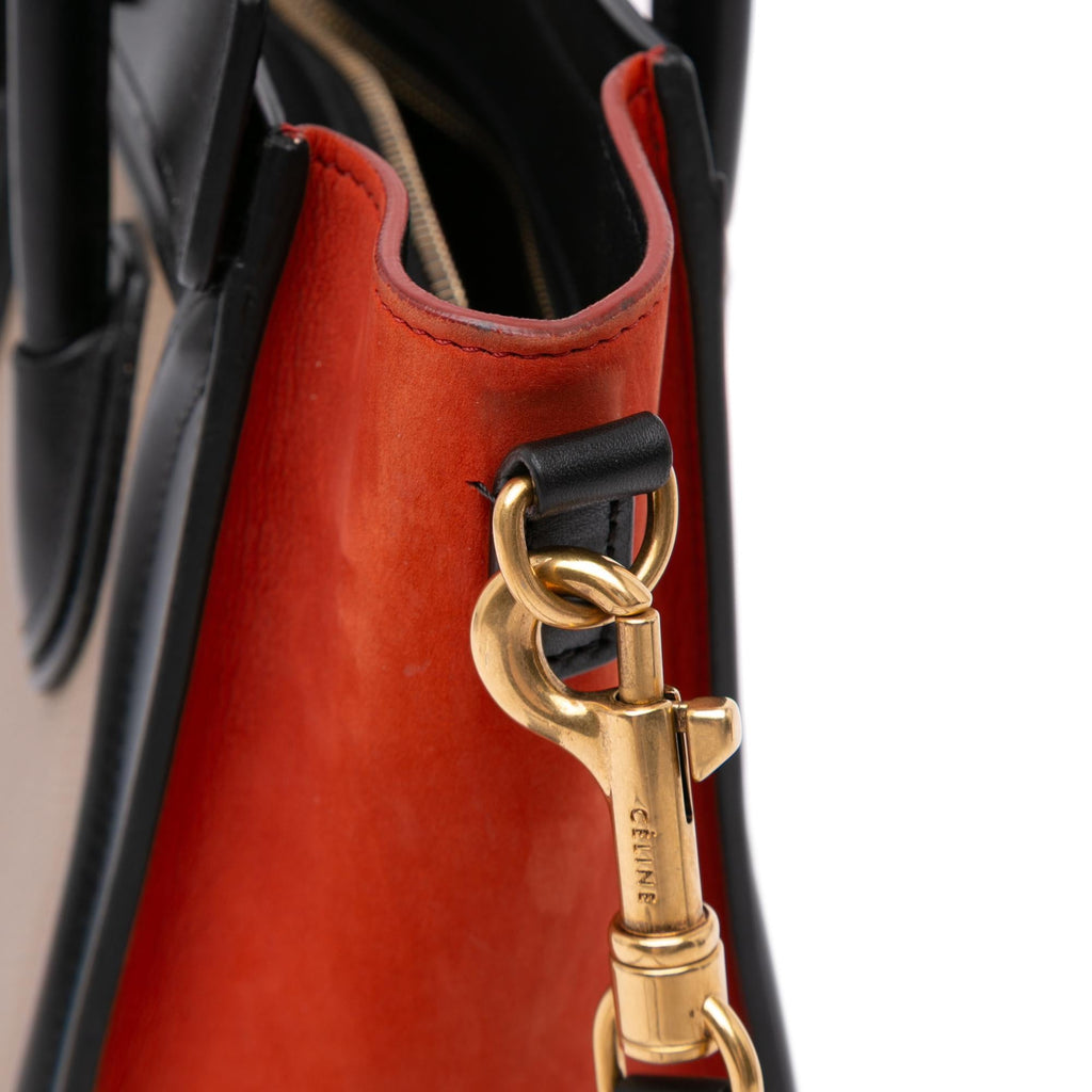Celine Nano Tricolor Leather Luggage Tote