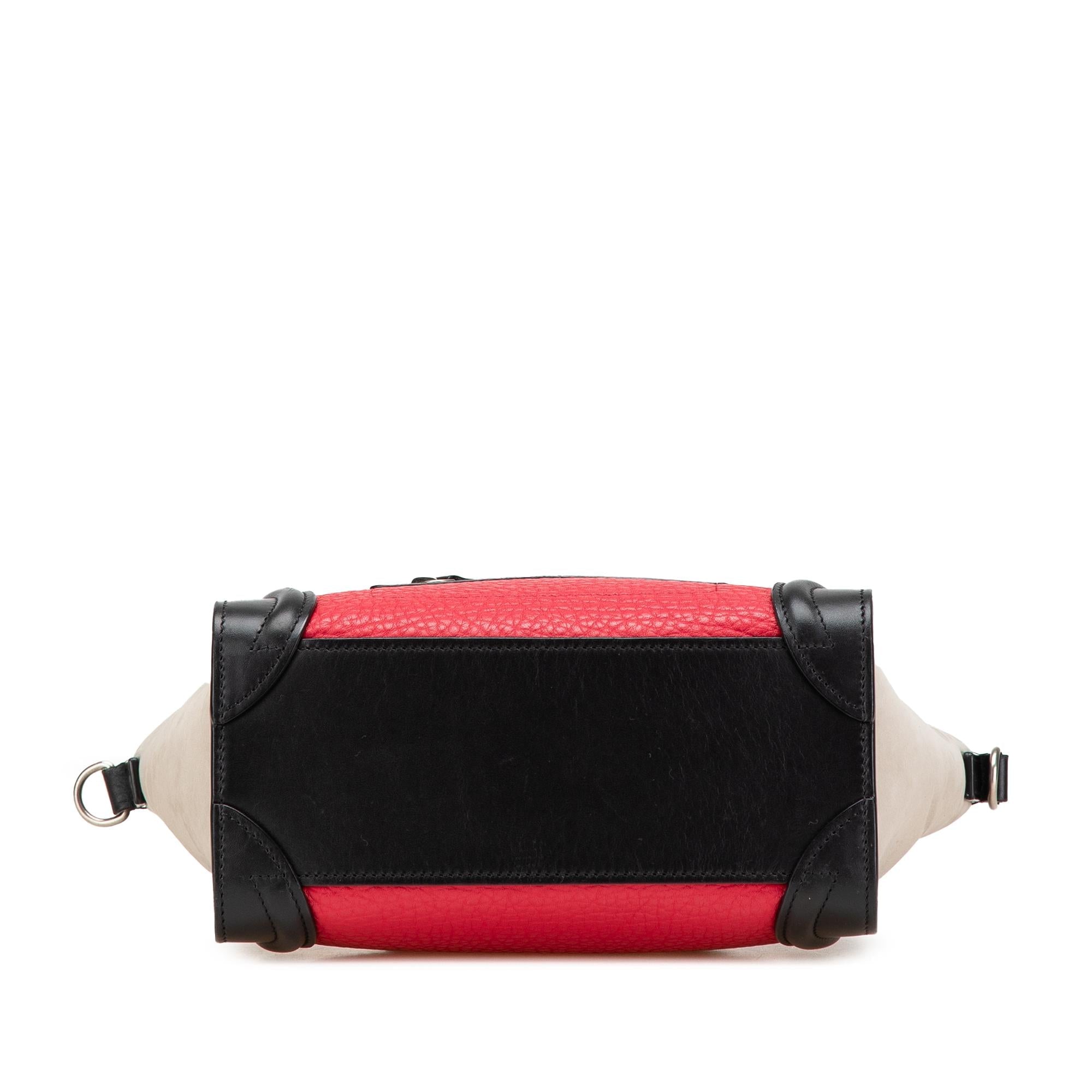 Celine Nano Tricolor Nubuck and Calfskin Luggage Tote