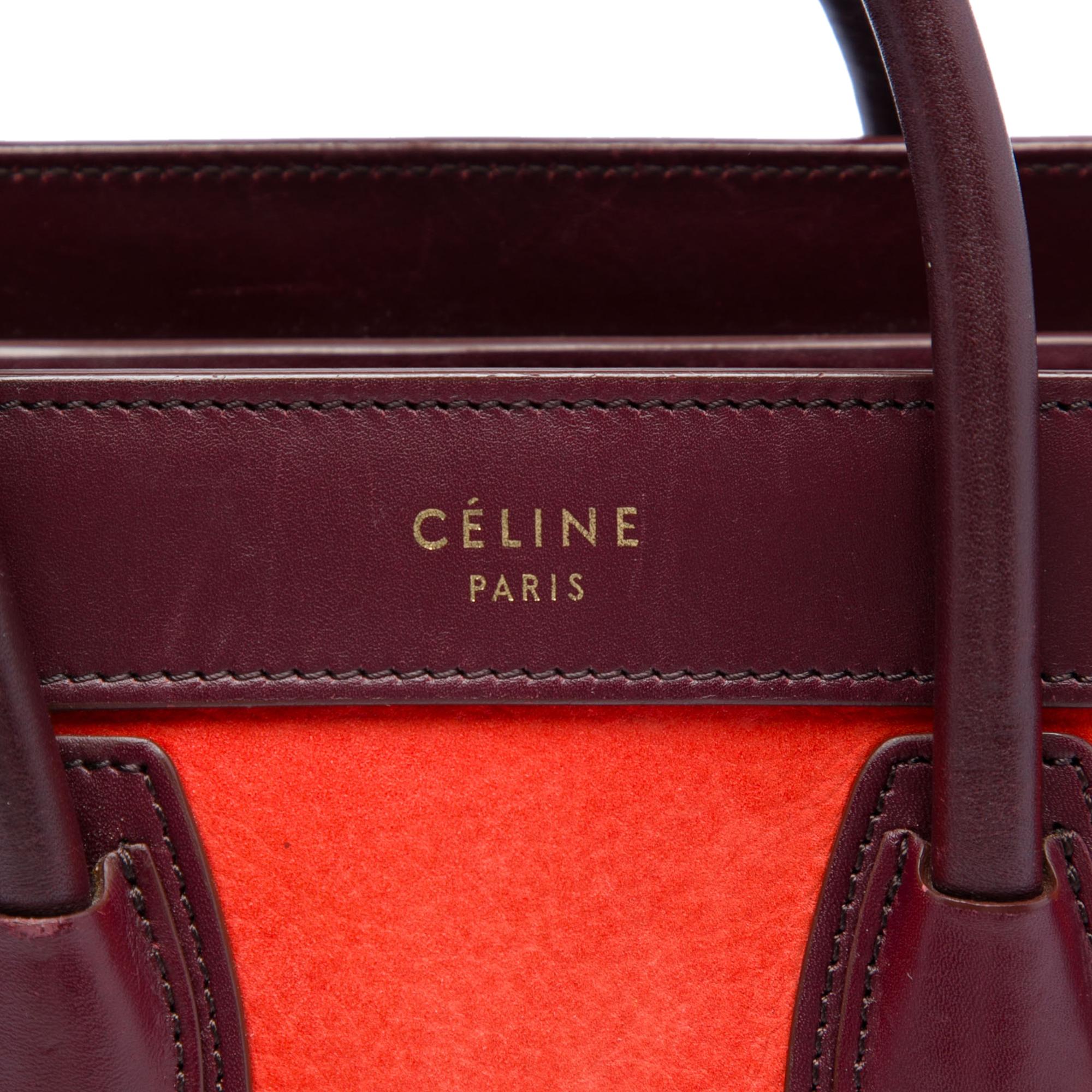 Celine Nano Tricolor Nubuck and Calfskin Luggage Tote