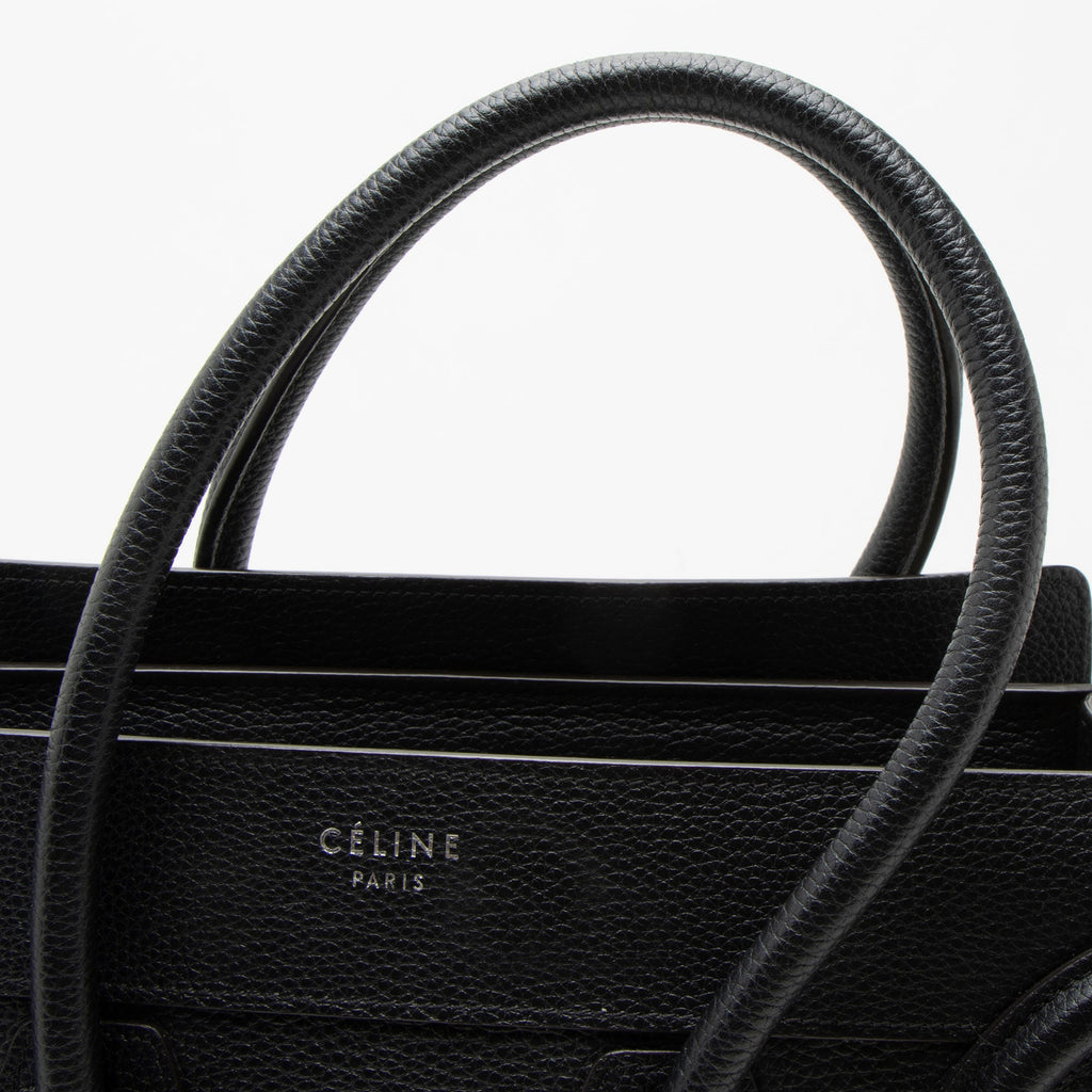 Celine Pebbled Leather Micro Luggage Tote