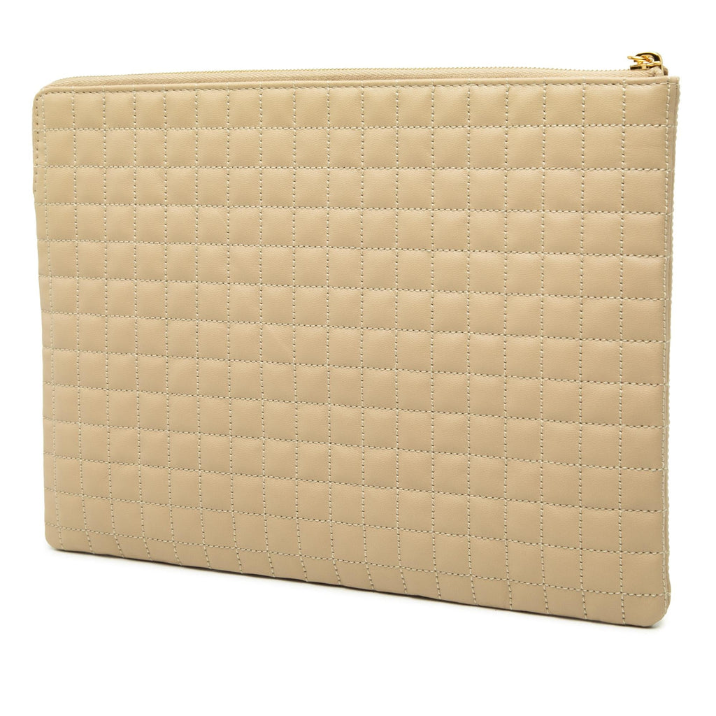 Celine Quilted Calfskin C Charm Clutch