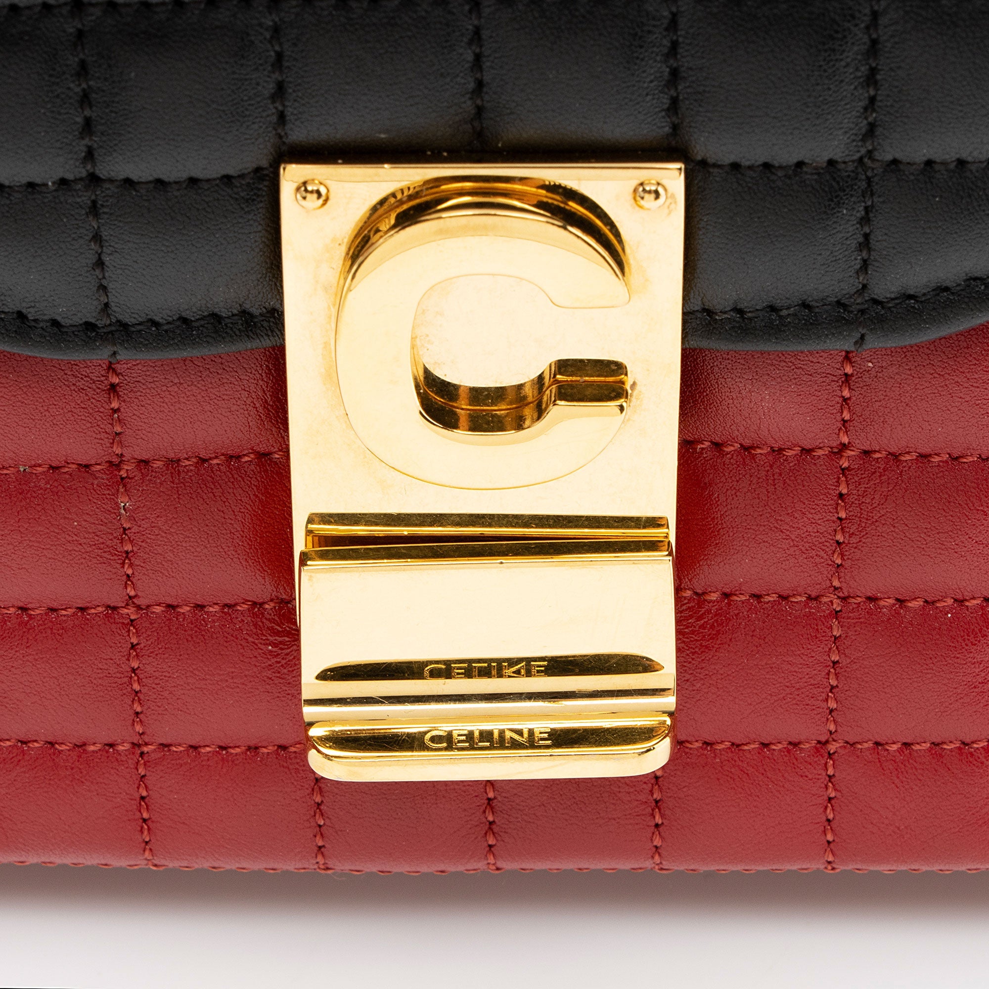 Celine Quilted Leather C Medium Flap Bag