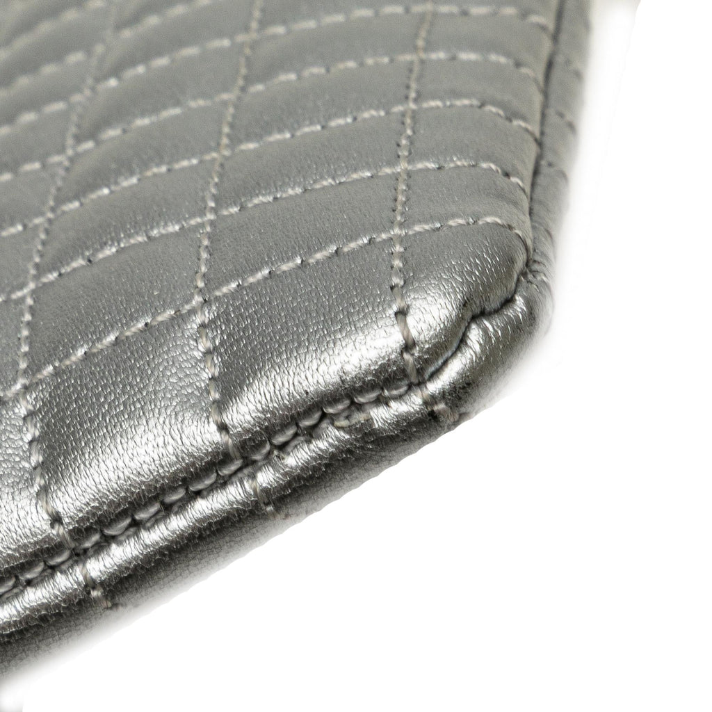 Celine Quilted Metallic Calfskin C Charm Pouch