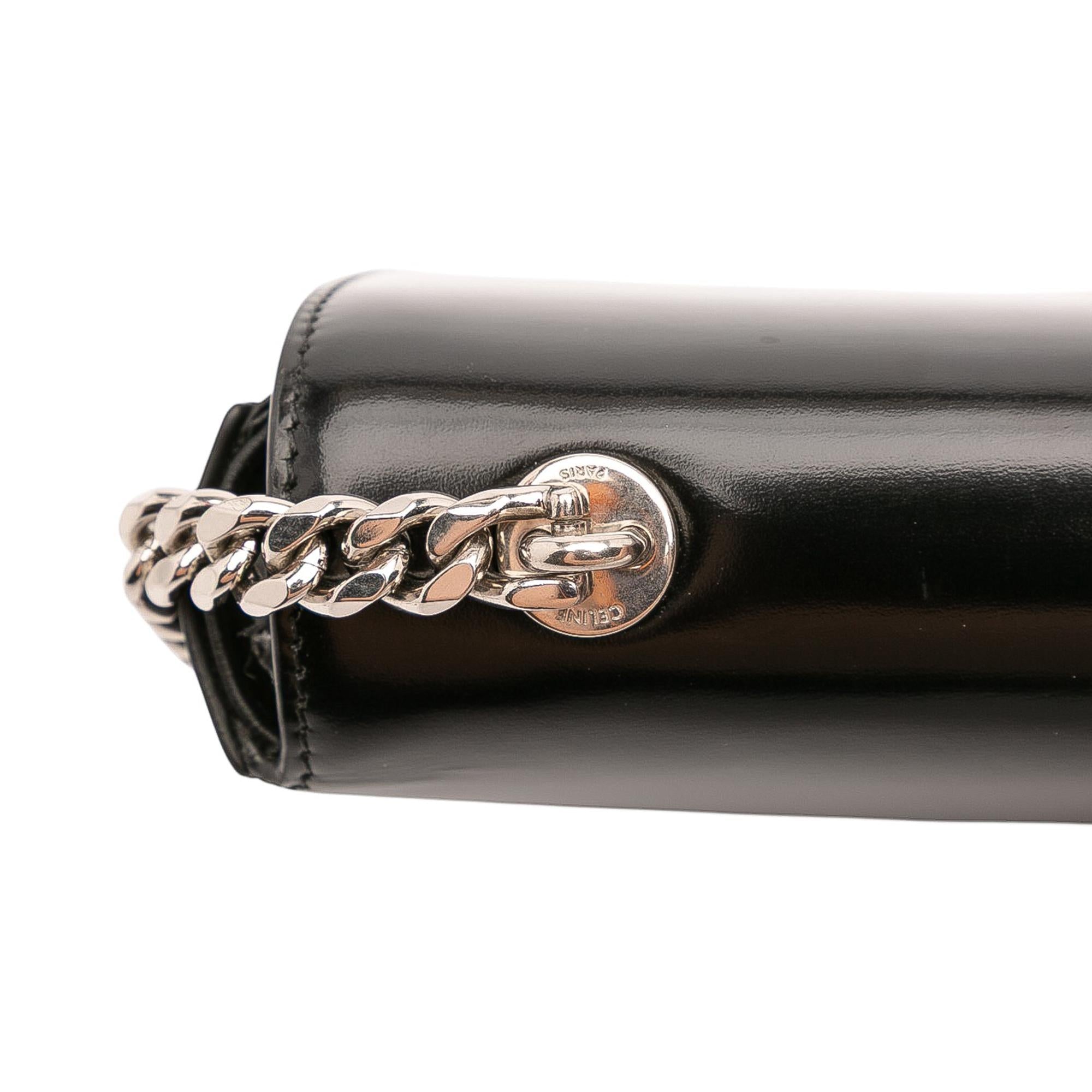 Celine Shiny Calfskin Claude Chain Shoulder Bag