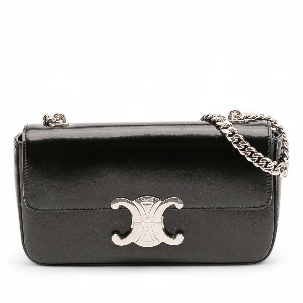 Celine Shiny Calfskin Claude Chain Shoulder Bag