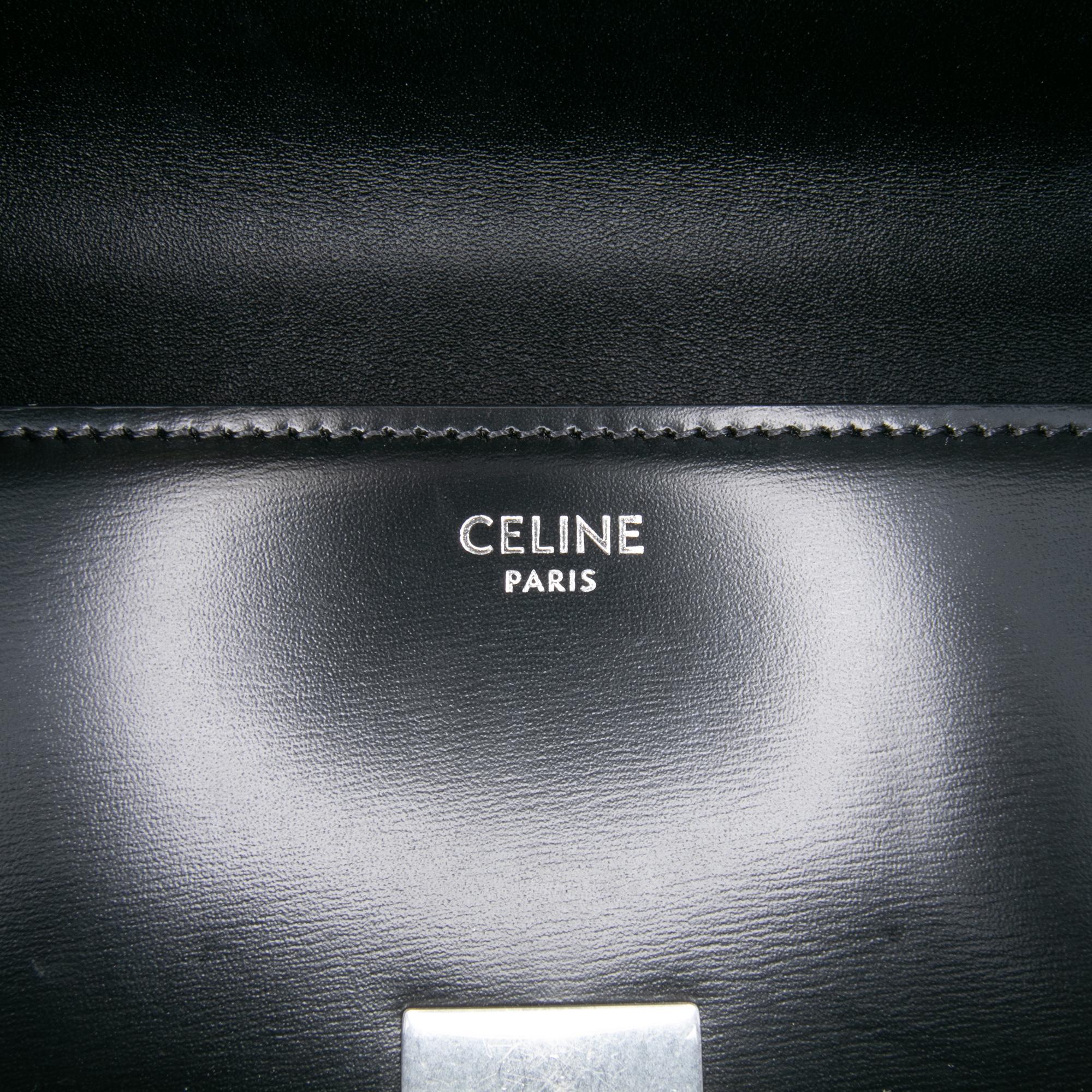 Celine Shiny Calfskin Claude Chain Shoulder Bag