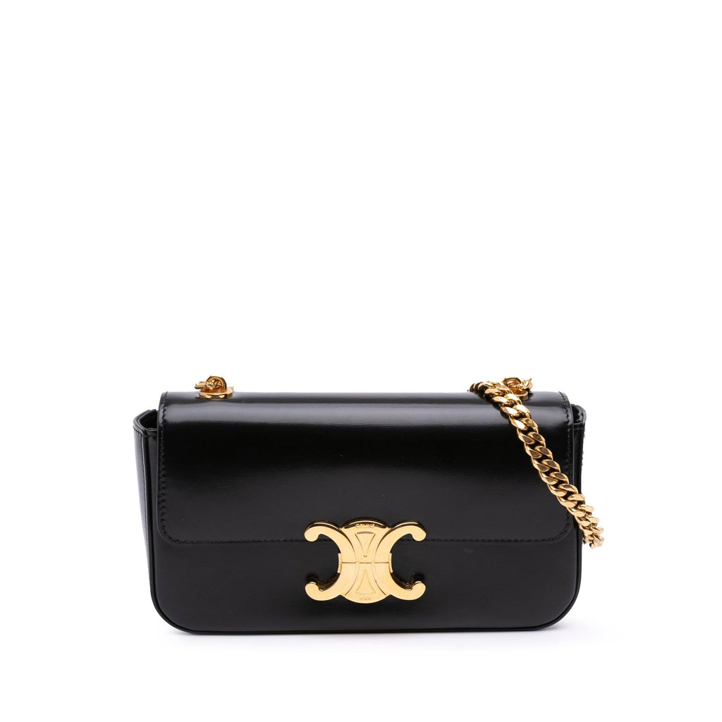 Celine Shiny Calfskin Claude Chain Shoulder Bag