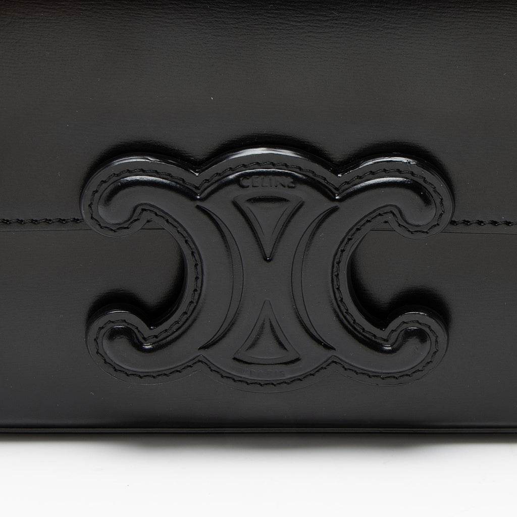 Celine Shiny Calfskin Triomphe Chain Shoulder Bag