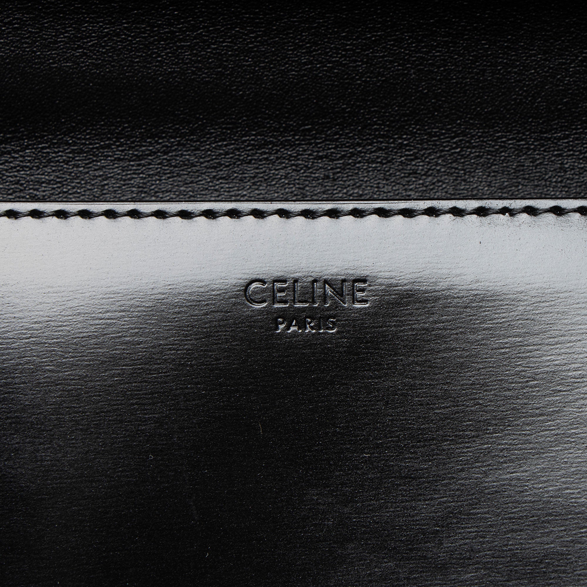 Celine Shiny Calfskin Triomphe Chain Shoulder Bag
