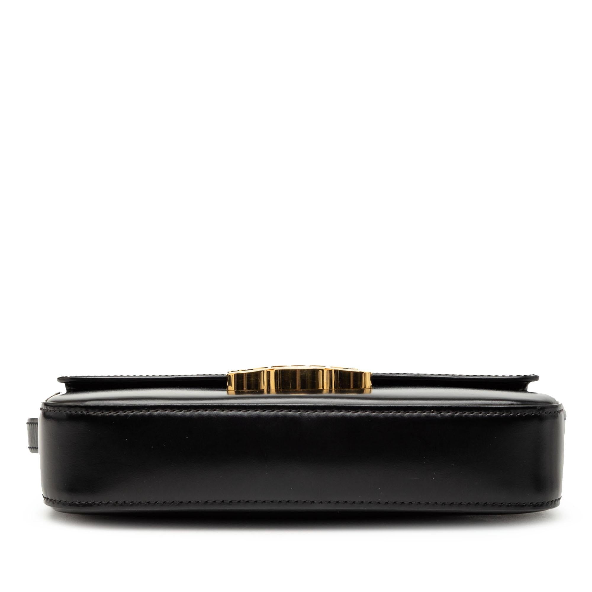 Celine Shiny Calfskin Triomphe Claude Shoulder Bag