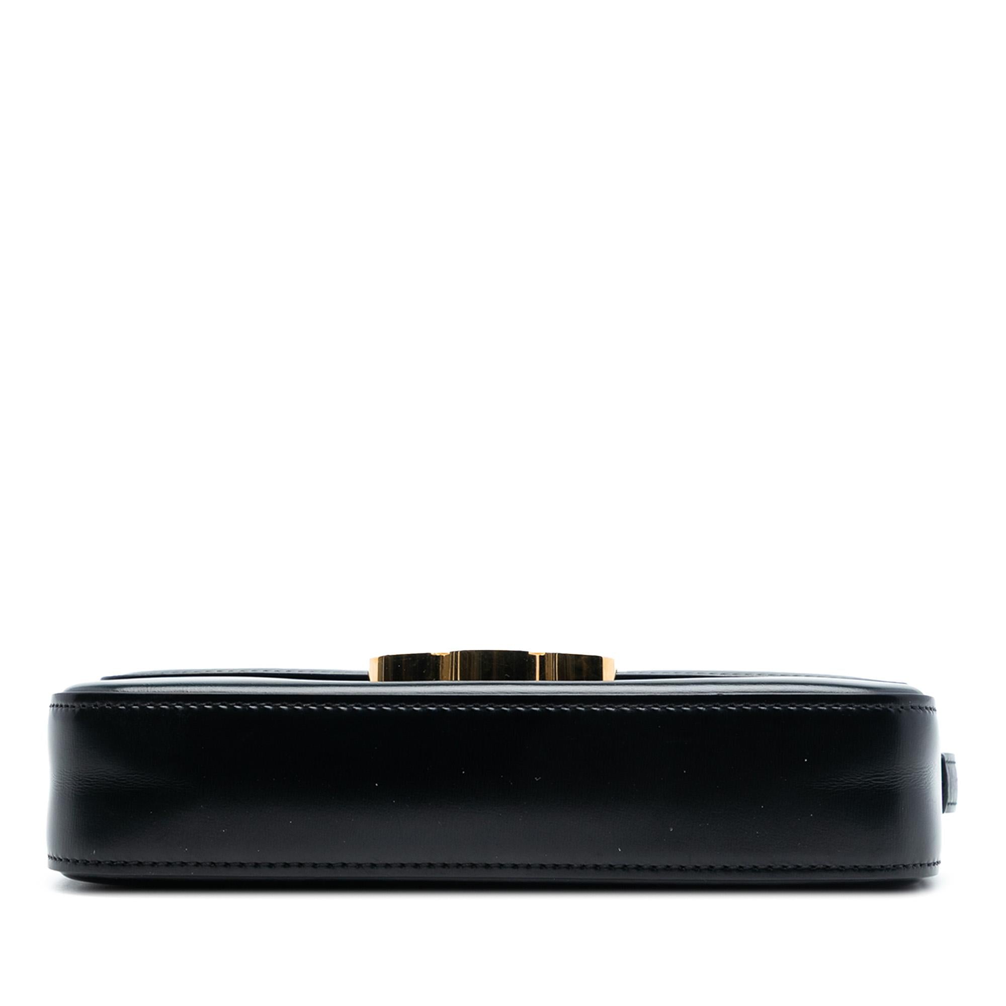 Celine Shiny Calfskin Triomphe Claude Shoulder Bag