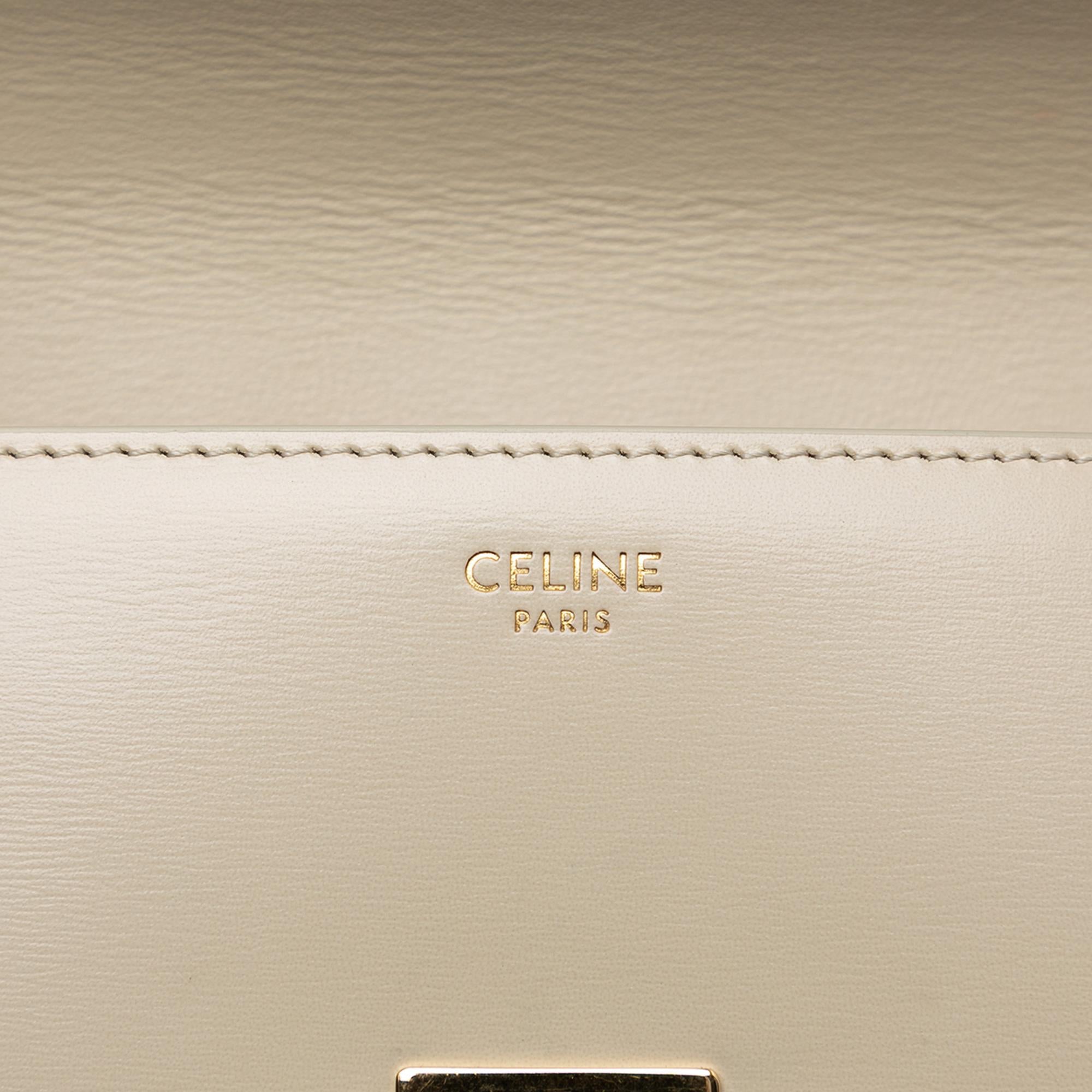 Celine Shiny Calfskin Triomphe Claude Shoulder Bag