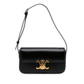 Celine Shiny Calfskin Triomphe Claude Shoulder Bag