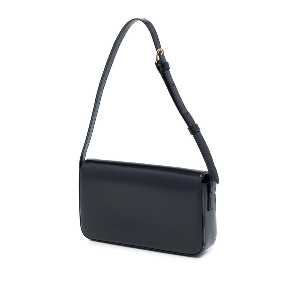 Celine Shiny Calfskin Triomphe Claude Shoulder Bag