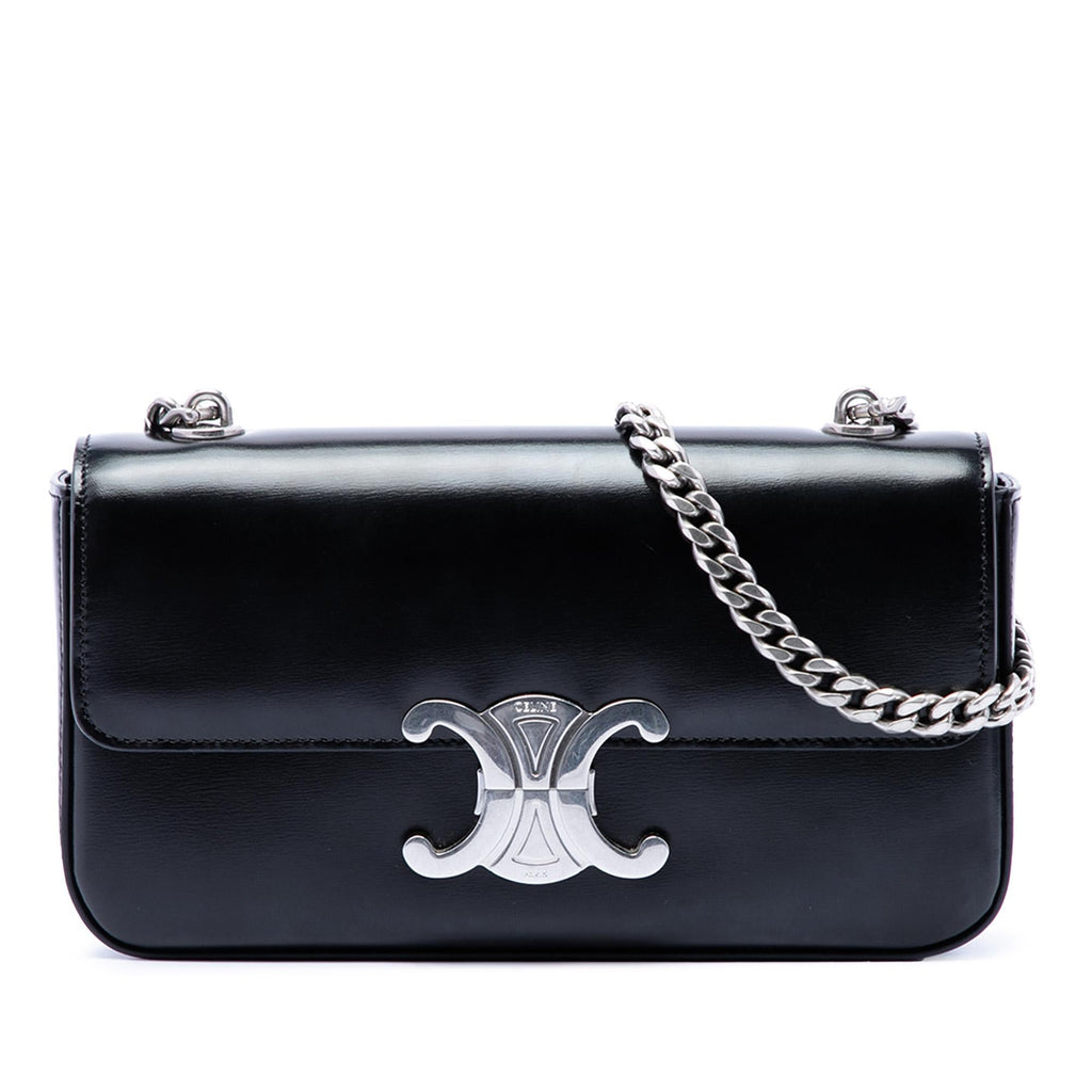 Celine Shiny Calfskin Triomphe Claude Shoulder Bag