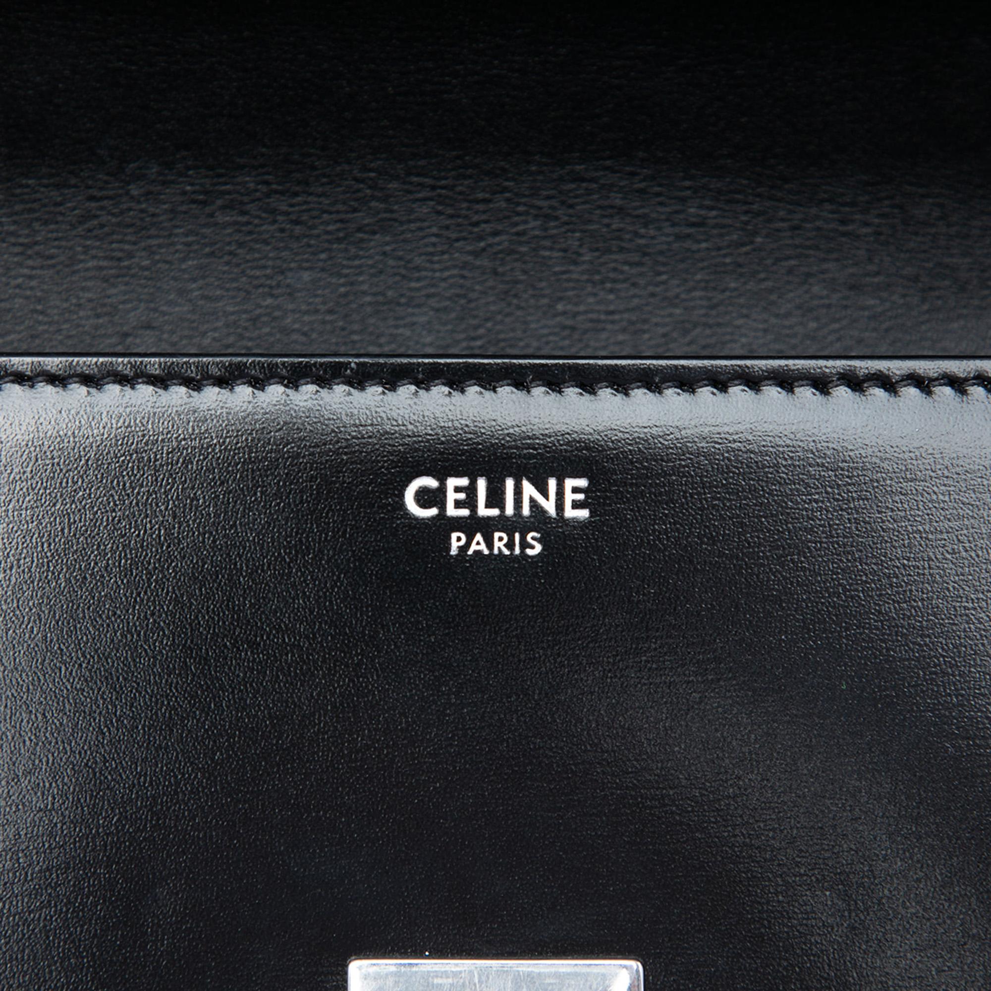 Celine Shiny Calfskin Triomphe Claude Shoulder Bag