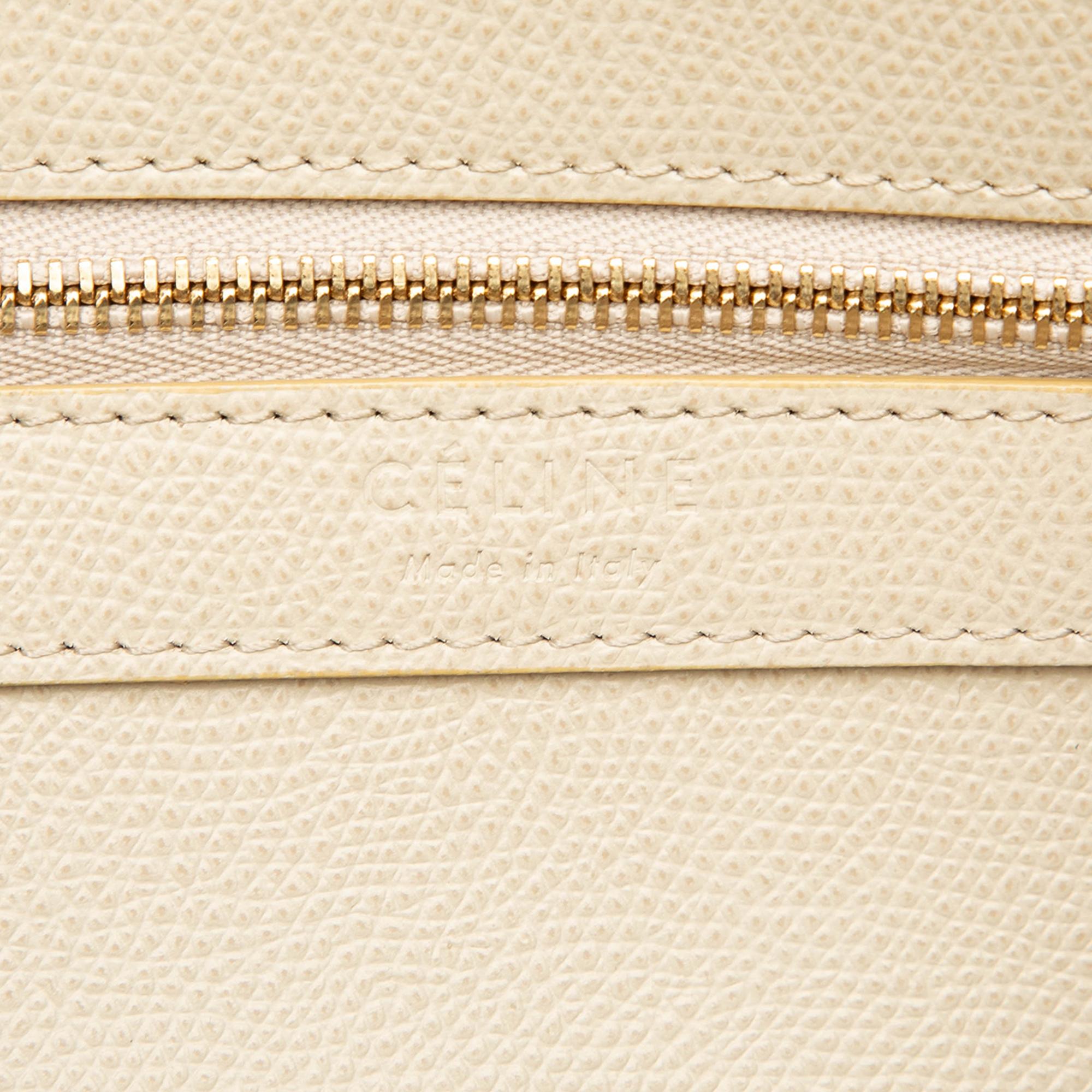 Celine Small Bicolor Grained Calfskin Vertical Cabas Tote