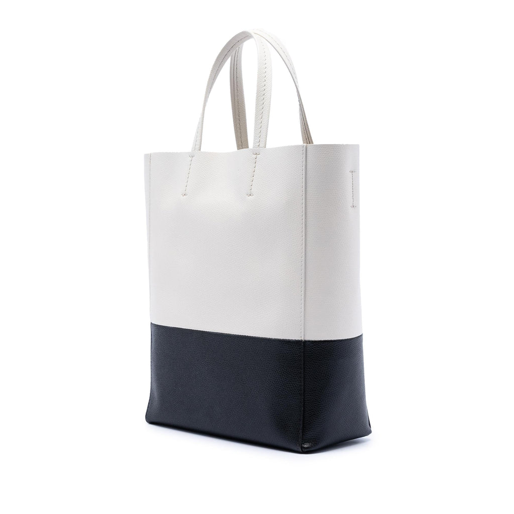 Celine Small Bicolor Grained Calfskin Vertical Cabas Tote