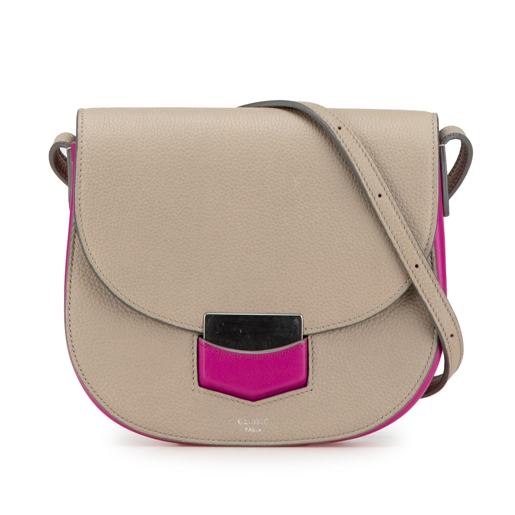 Celine Small Bicolor Leather Trotteur Crossbody