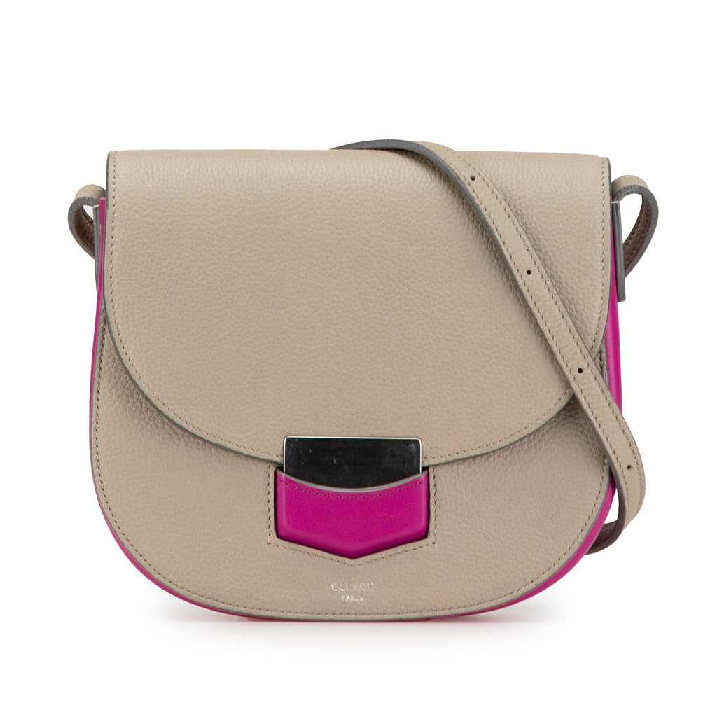 Celine Small Bicolor Leather Trotteur Crossbody