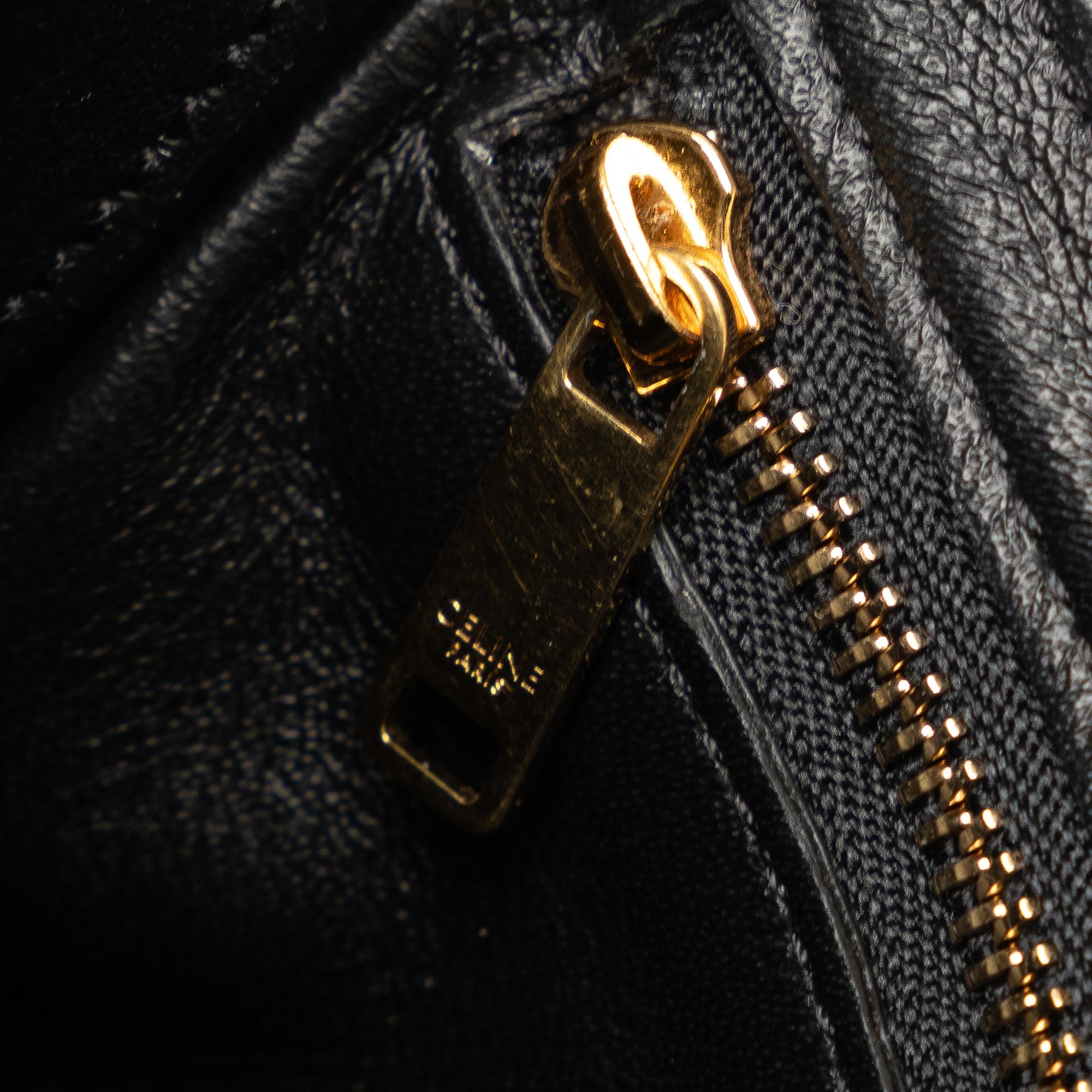 Celine Small C Striped Leather Bag