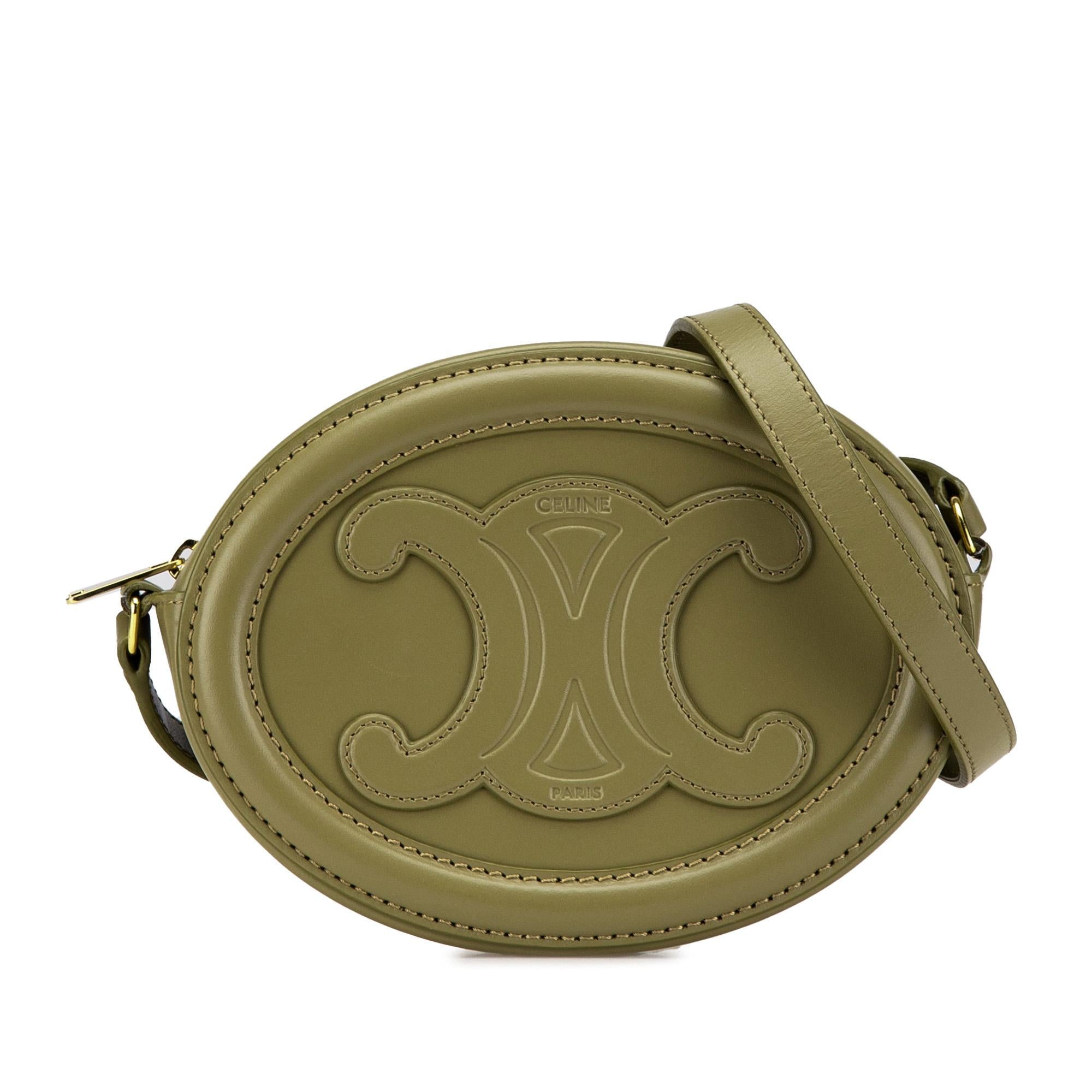 Celine Small Calfskin Cuir Triomphe Oval Crossbody