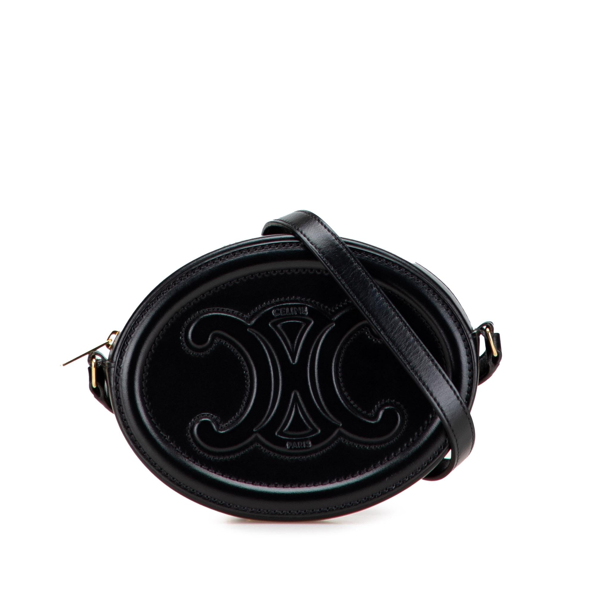 Celine Small Calfskin Cuir Triomphe Oval Crossbody
