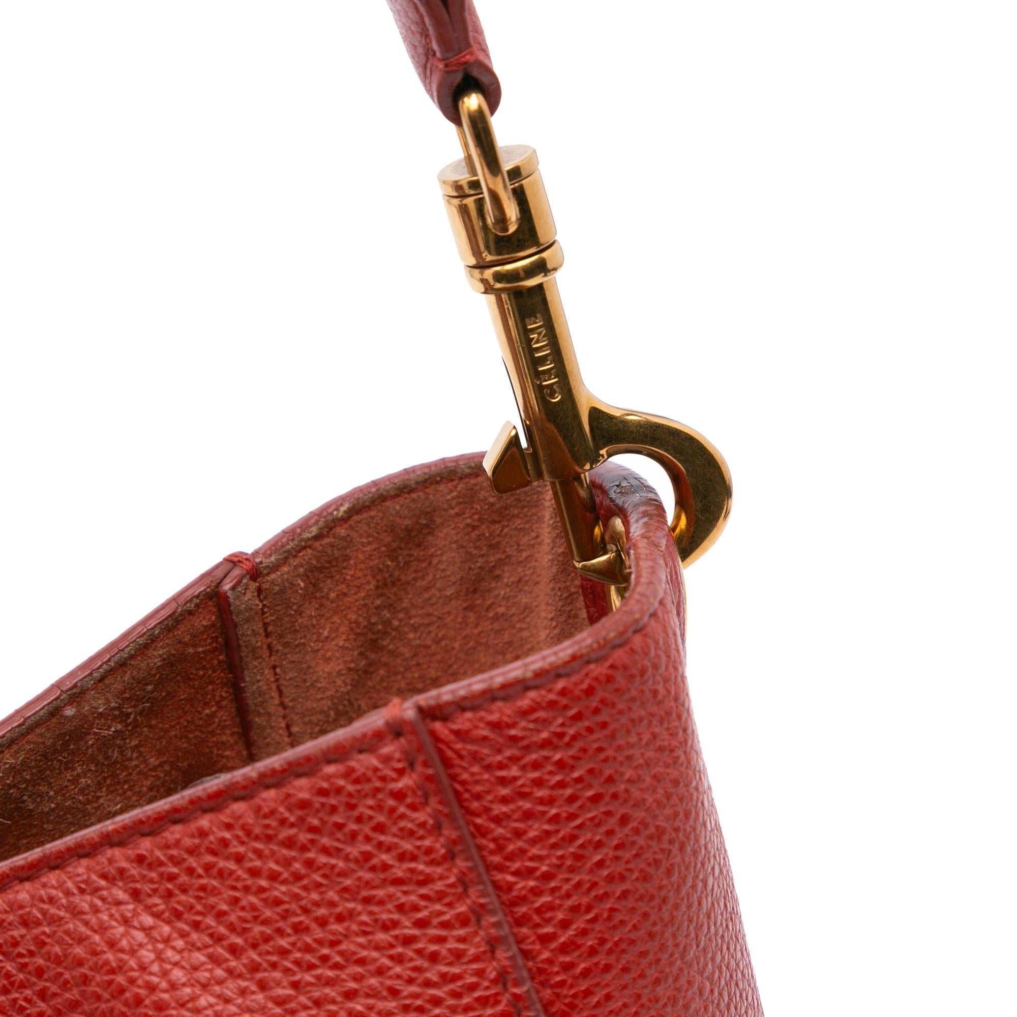 Celine Small Leather Seau Sangle Bucket Bag