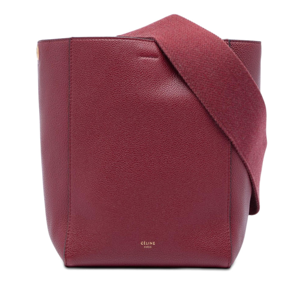Celine Small Leather Seau Sangle Bucket Bag