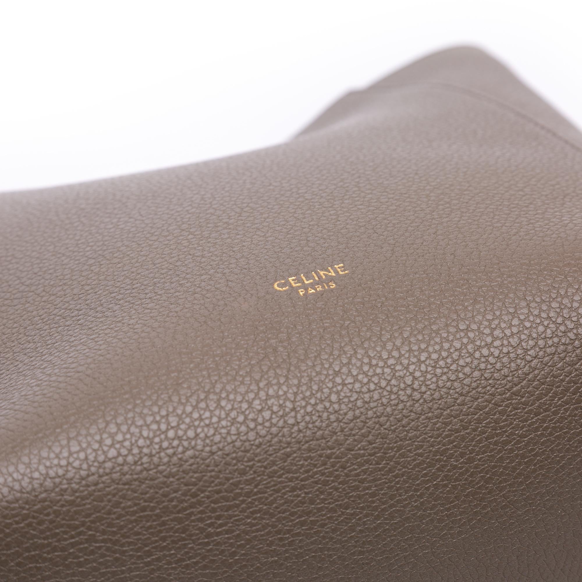 Celine Small Soft Grained Calfskin Seau Sangle Bucket Bag