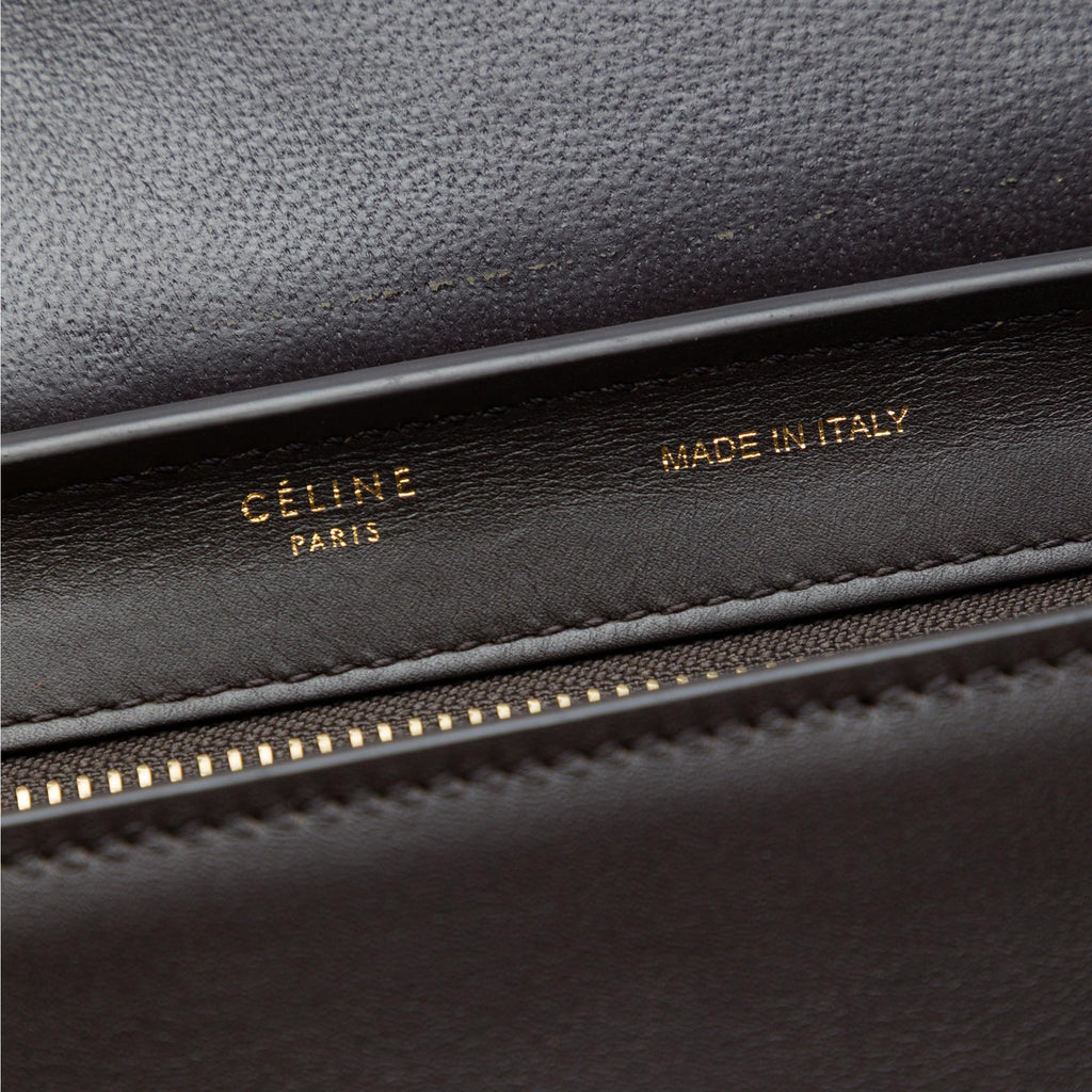 Celine Small Tricolor Calfskin and Suede Trapeze Satchel