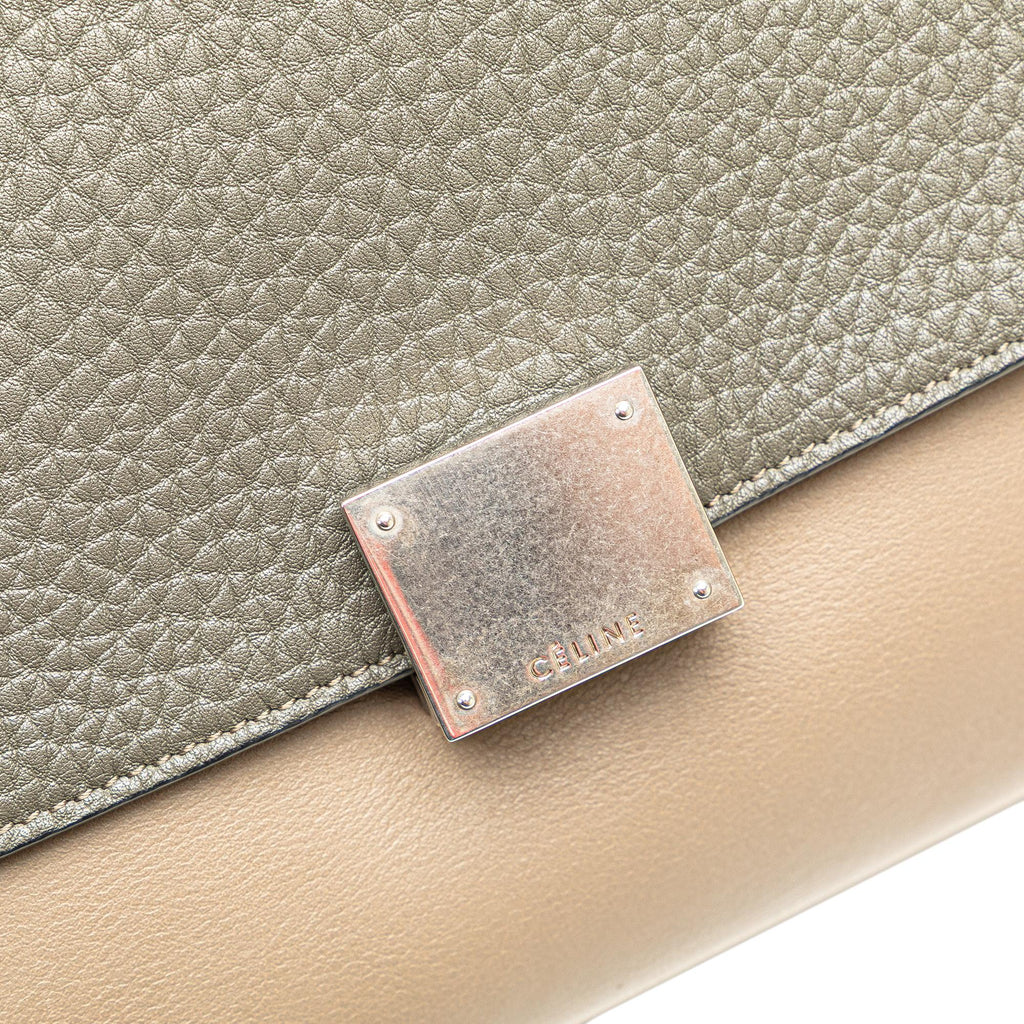 Celine Small Tricolor Leather Trapeze Satchel