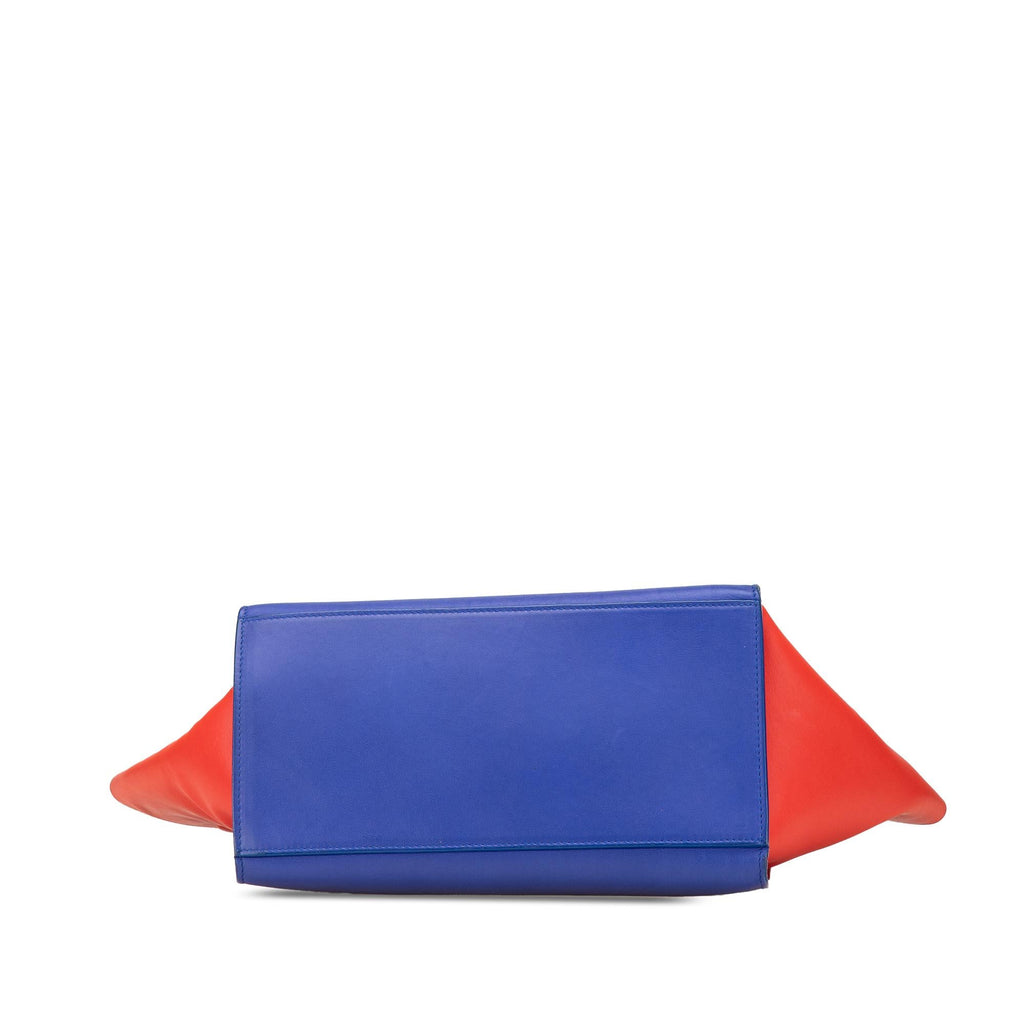 Celine Small Tricolor Leather Trapeze Satchel