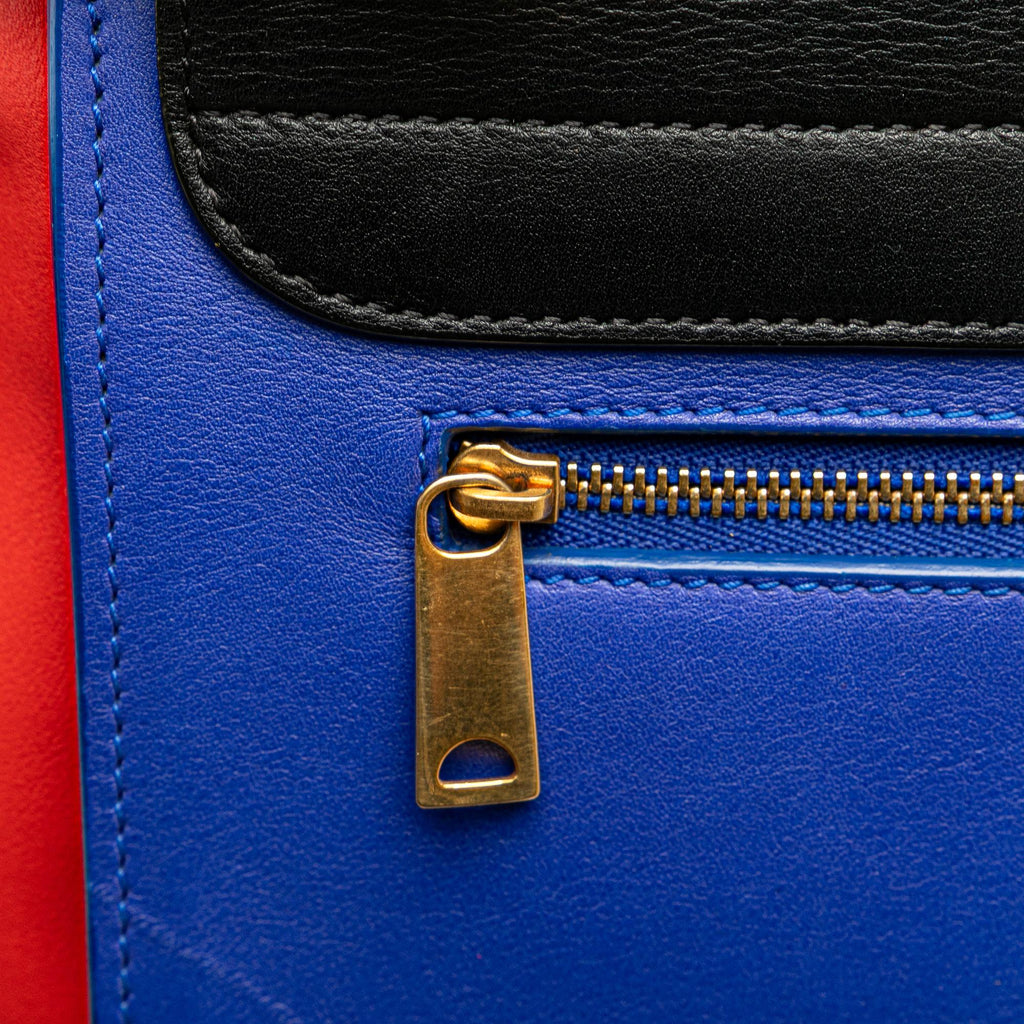 Celine Small Tricolor Leather Trapeze Satchel