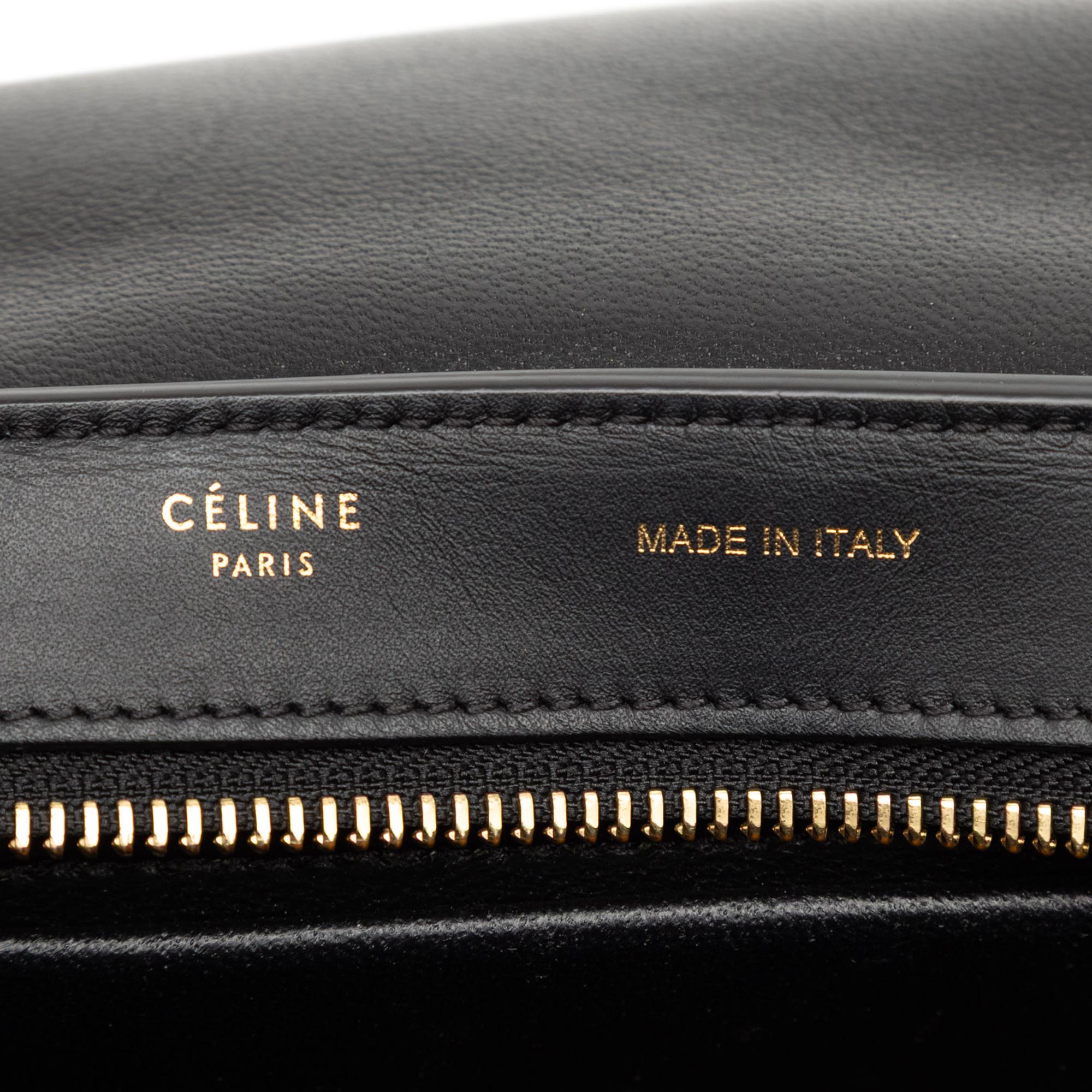 Celine Small Tricolor Leather Trapeze Satchel