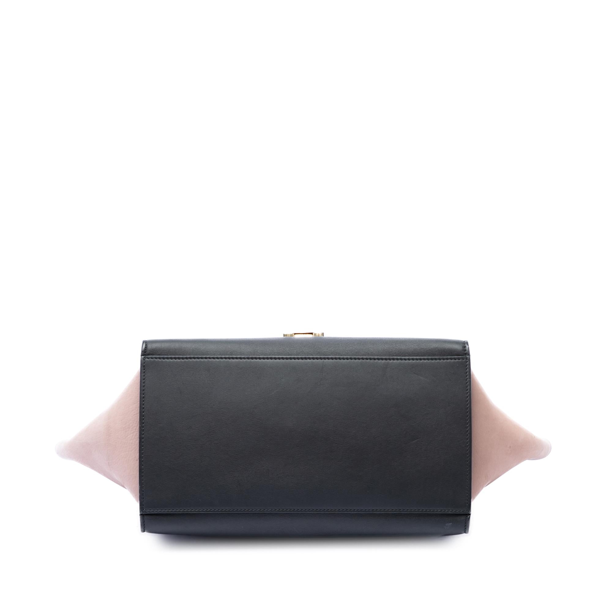 Celine Small Tricolor Leather Trapeze Satchel