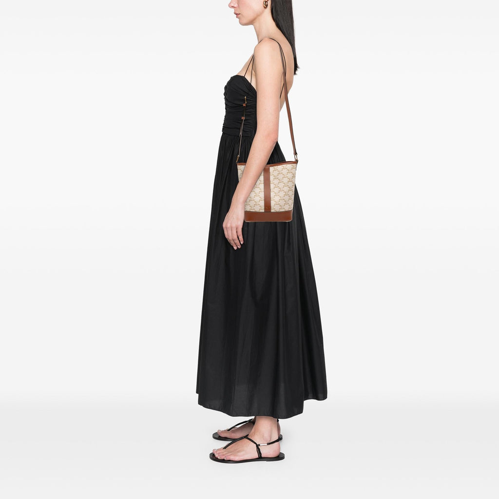 Celine Small Triomphe Coated Canvas Bucket Bag