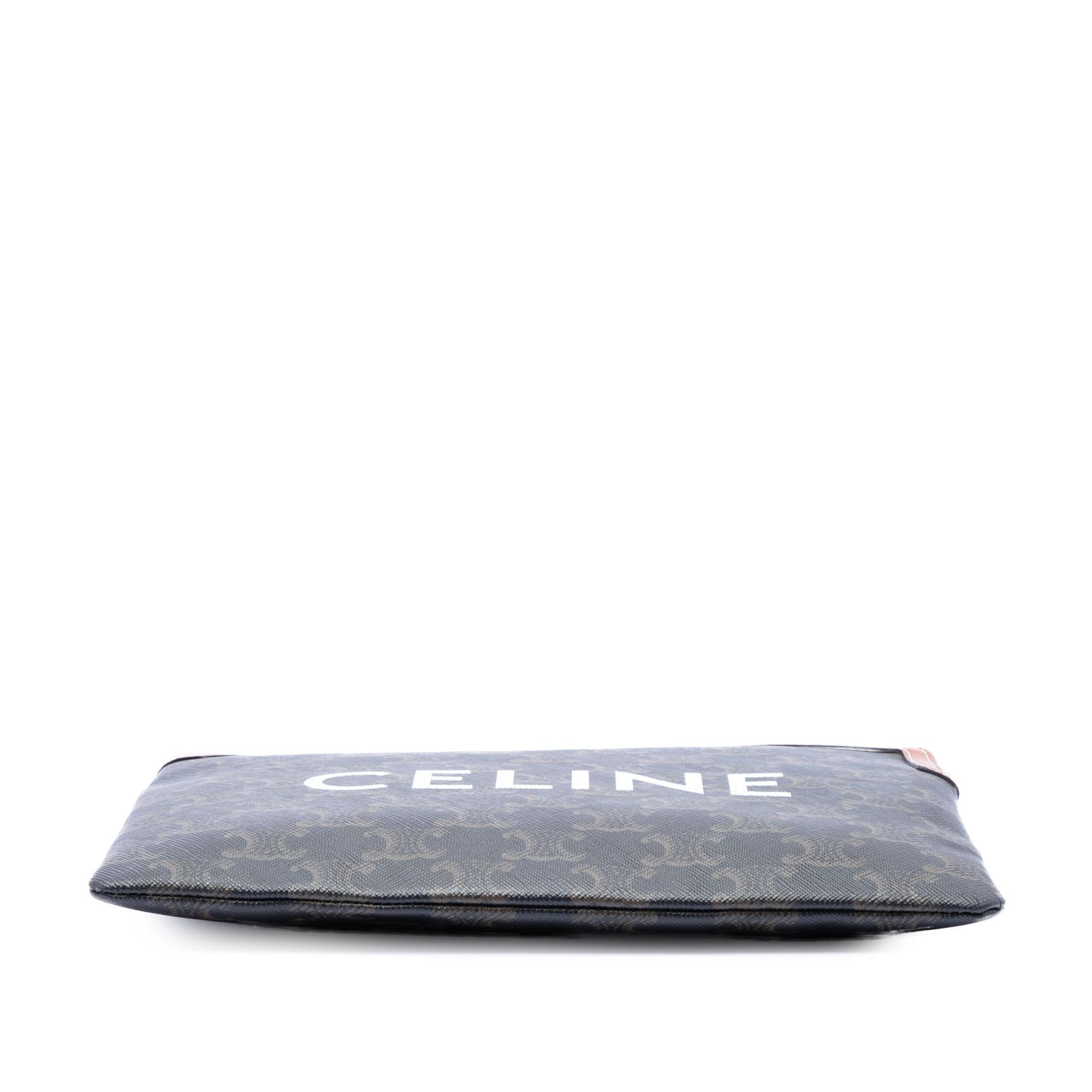 Celine Small Triomphe Coated Canvas Clutch