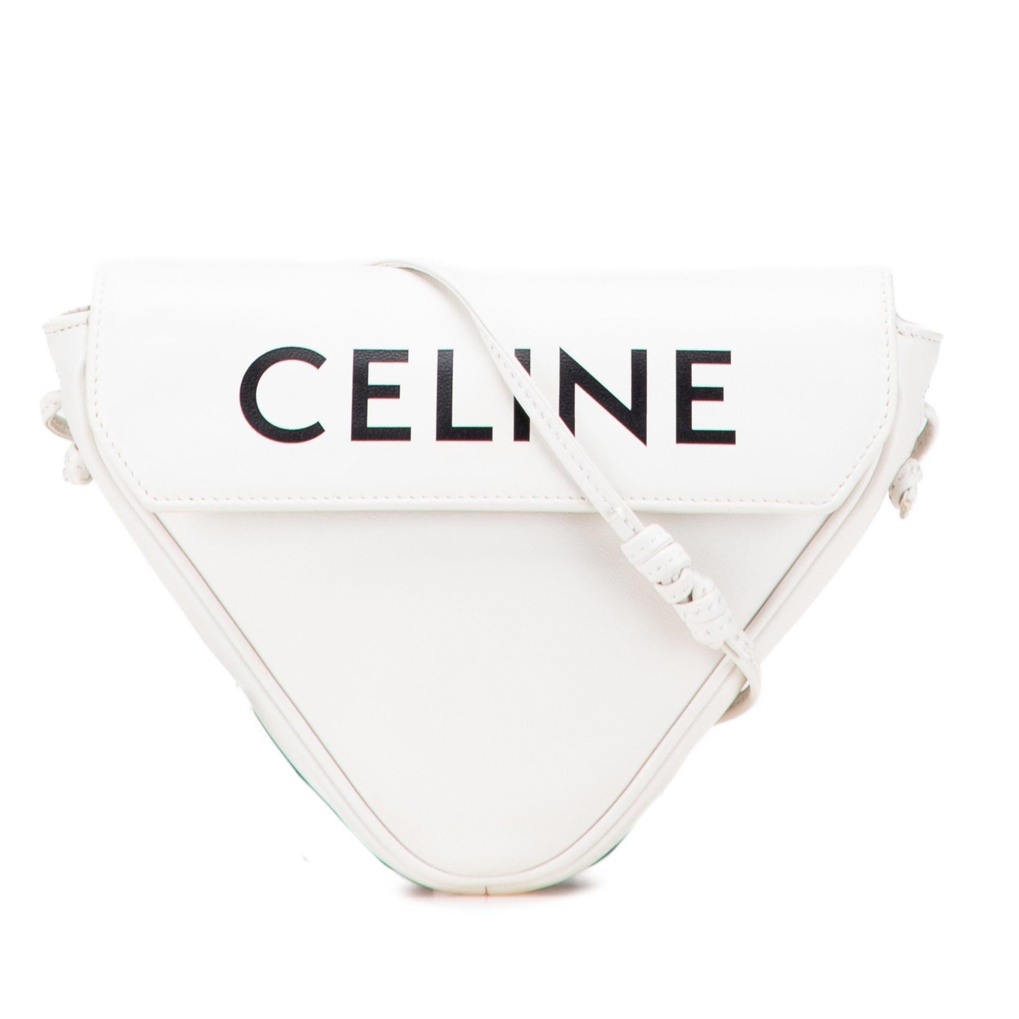 Celine Smooth Calfskin Logo Triangle Crossbody