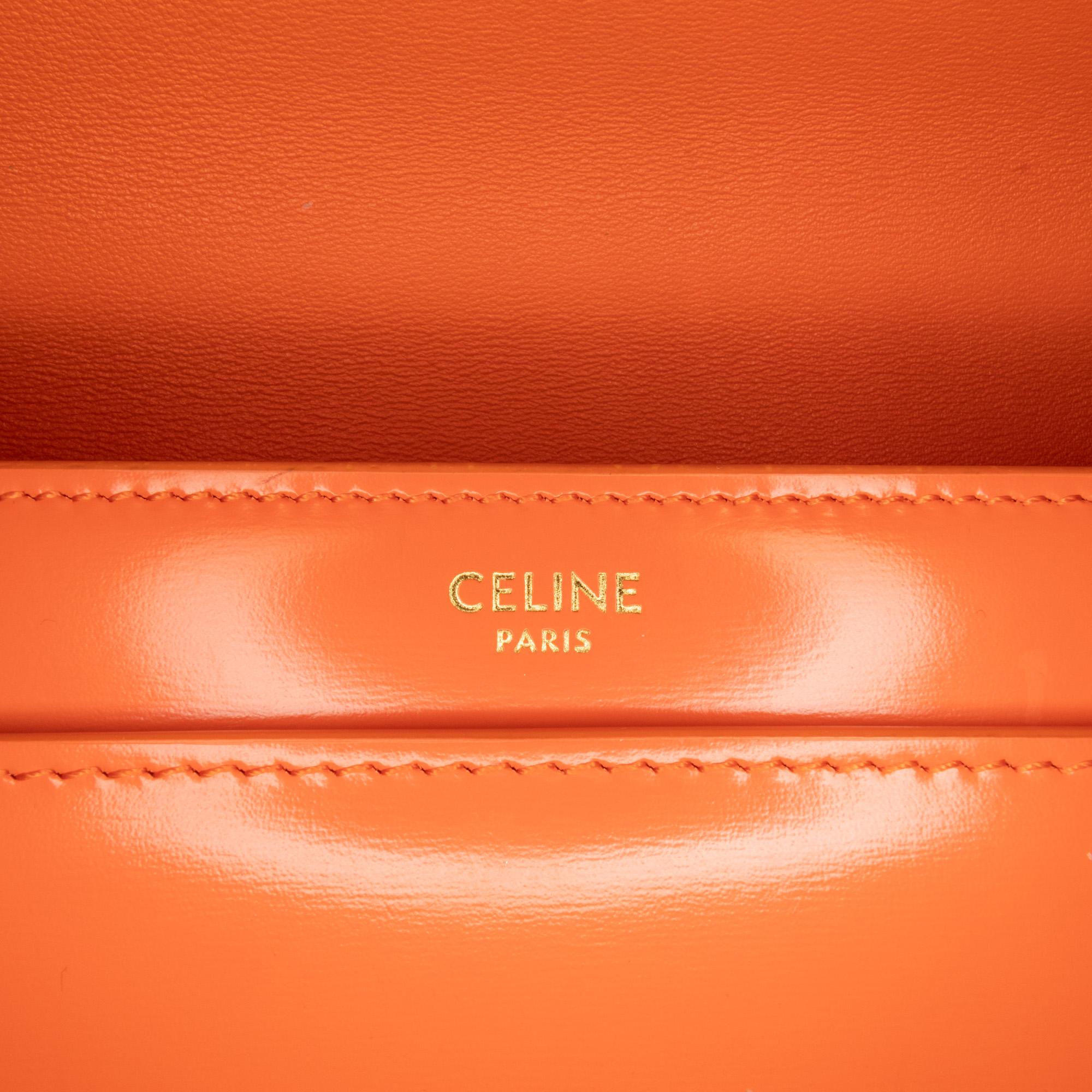 Celine Smooth Calfskin Triomphe Chain Shoulder Bag