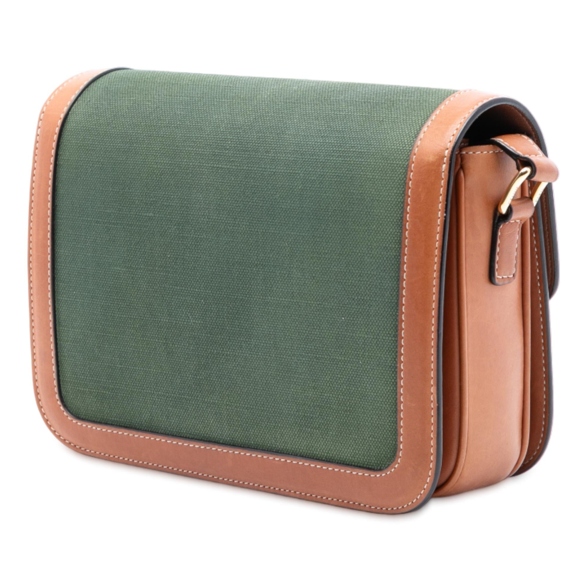 Celine Teen Canvas and Calfskin Triomphe Crossbody